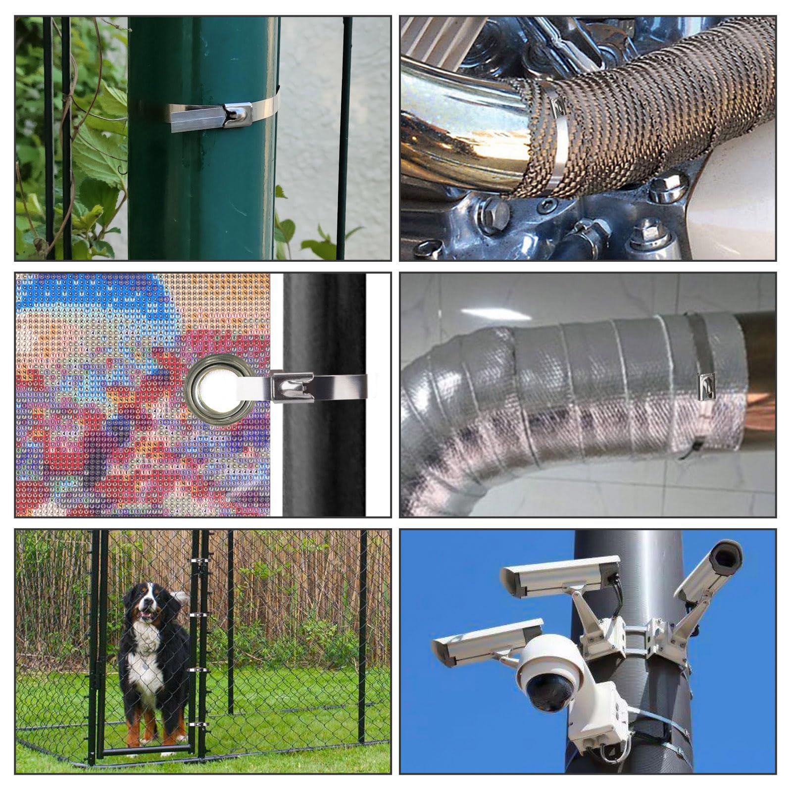 Metal Cable Zip Ties, 24inch Stainless Steel Wire Ties,550LBS Heavy Duty Self-Locking Strap Ties, Steel Cable Tie,Strength for Exhaust Wrap, Garden Ties, pipes, Poultry Fence 40PCS