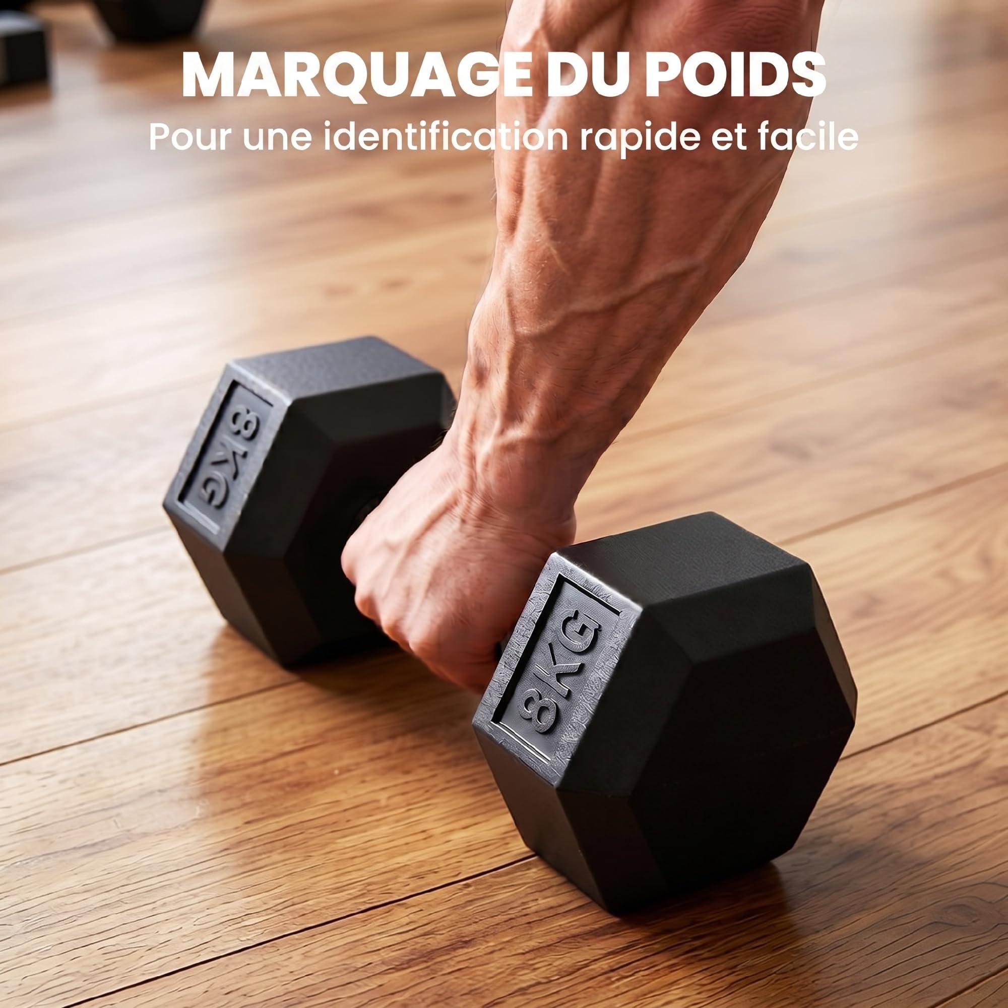 HOMCOM Zestaw krótkich hantli 2 x 4/5/6/8/10/12,5/15/20 Kg, hantle fitness dla mężczyzn i kobiet, trening mięśni i podnoszenie ciężarów - metal czarny guma