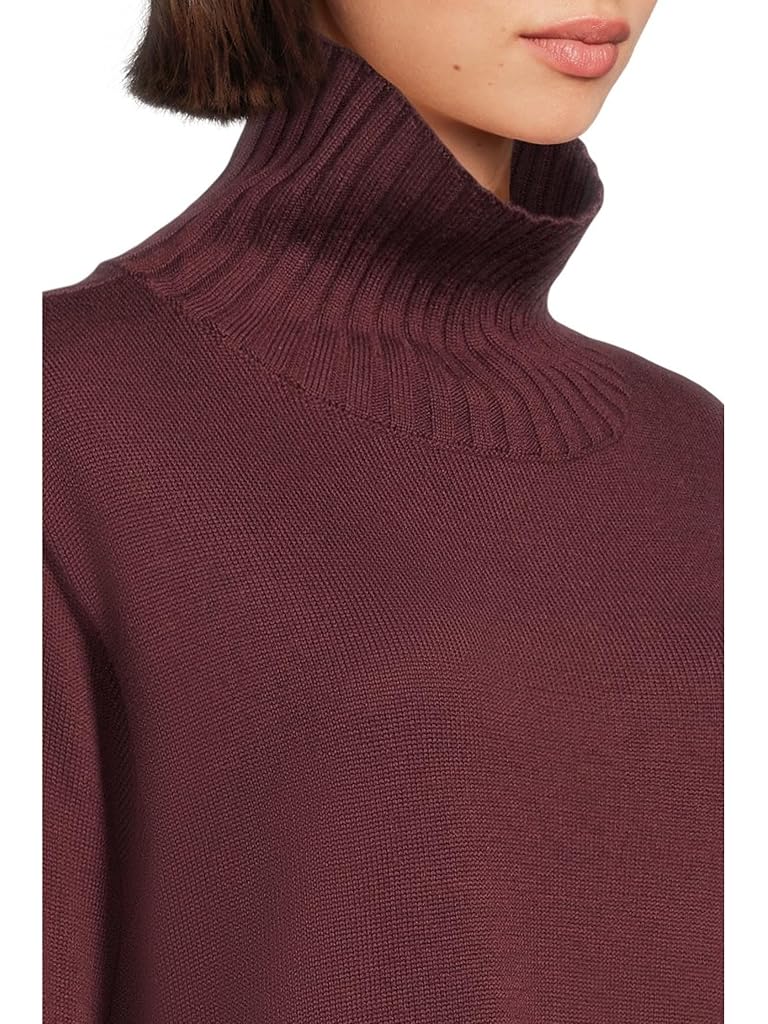 Burgundy Eileen Fisher Merino Turtle Neck Sweater