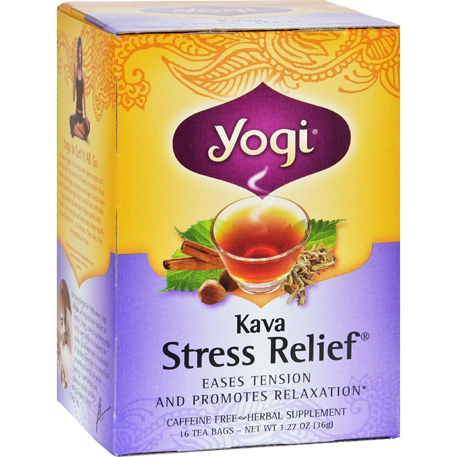 Buy Yogi Kava Stress Relief Herbal Tea Caffeine Free 16 Bag Case of