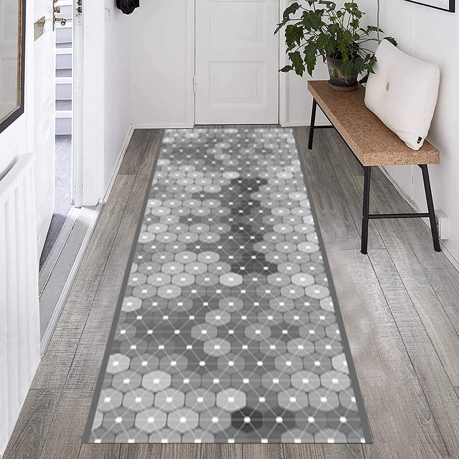 Molto lungo corridoio tappeto corridore grigio stretto corridore tappeti per ingresso corridoio cucina brano larghezza dell'hotel 60 cm 70 cm 80cm lunghezza personalizzabile(80×150cm)
