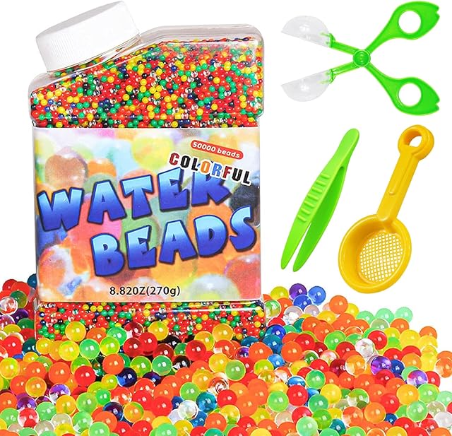 CCHKFEI Water Beads, 50,000 Pcs Colorful Water Crystal Beads for Home and Table Decoration Centerpiece Vase Filler Plant270g