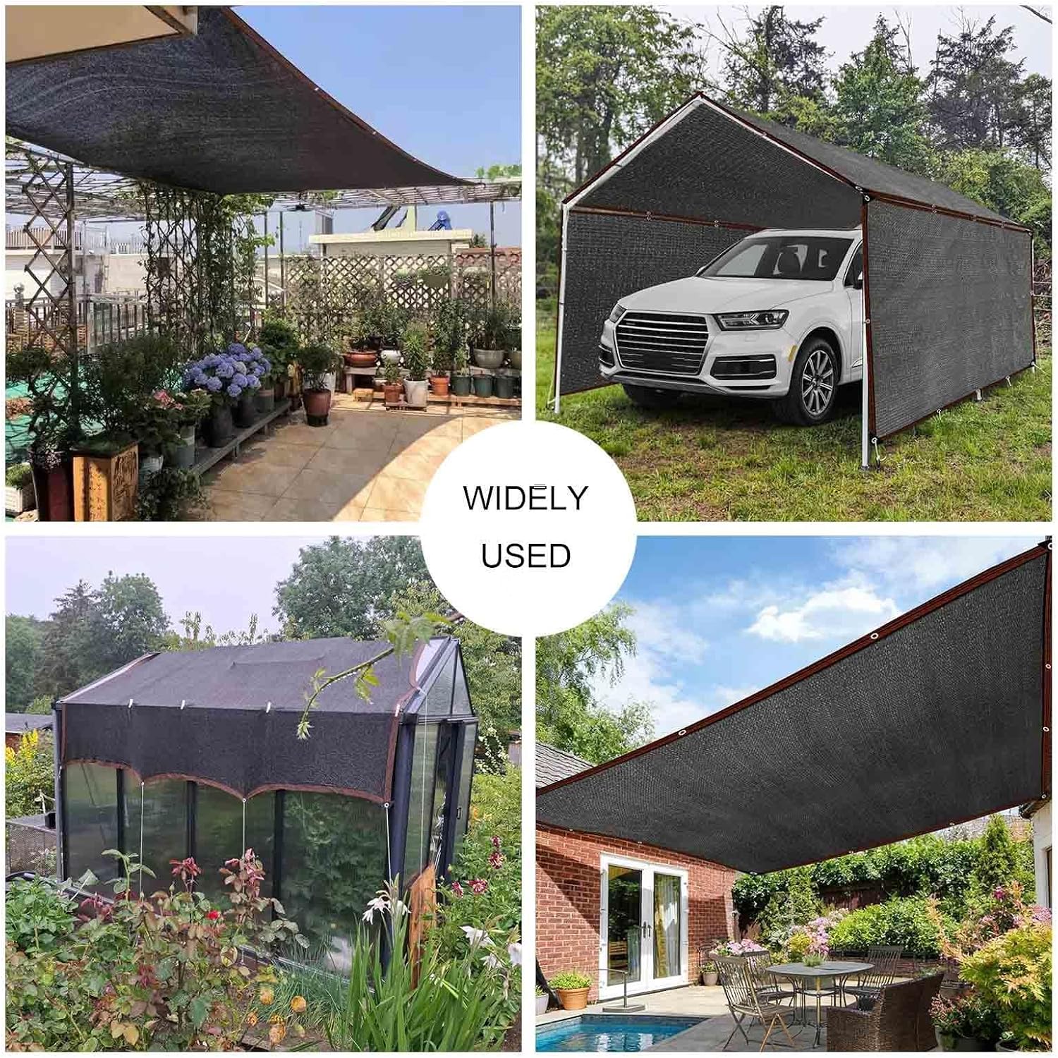 Shade Netting Garden,Shade Cloth for Plants,Black Sunblock Shade Net,Shade Mesh Tarp With Grommets,Breathable/Anti-uv Awning,Balcony Privacy Netting,Shade Sail,90% Shading,Black-3×10m(9.8*32.8ft)