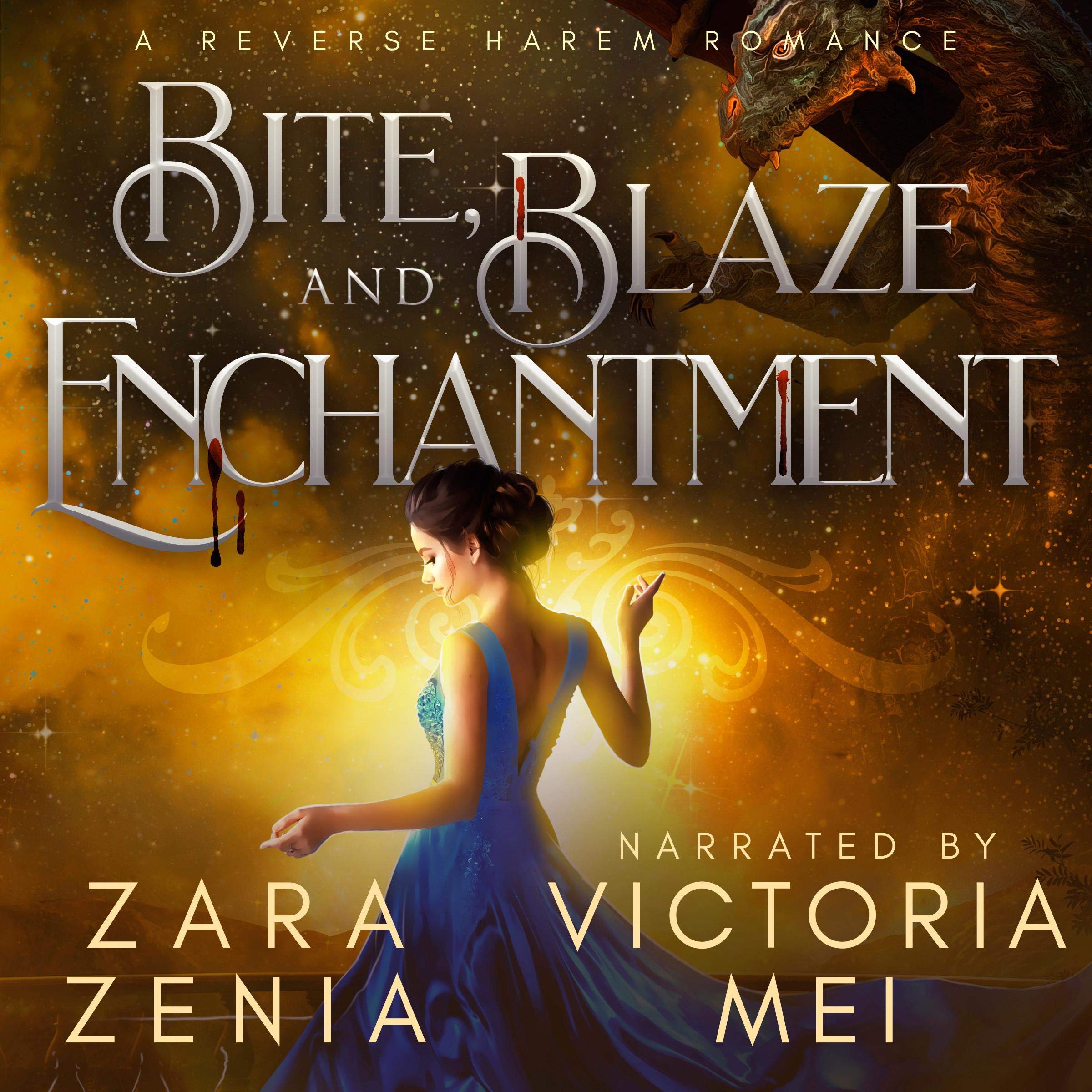 Cover art for Bite, Blaze, and Enchantment: A Reverse Harem Romance