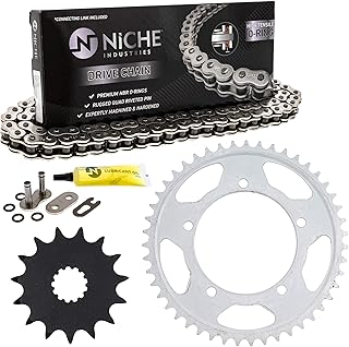 NICHE Drive Sprocket Chain Combo for Suzuki DL650 Vstrom 650 Front 15 Rear 47 Tooth 525V O-Ring 118 Links