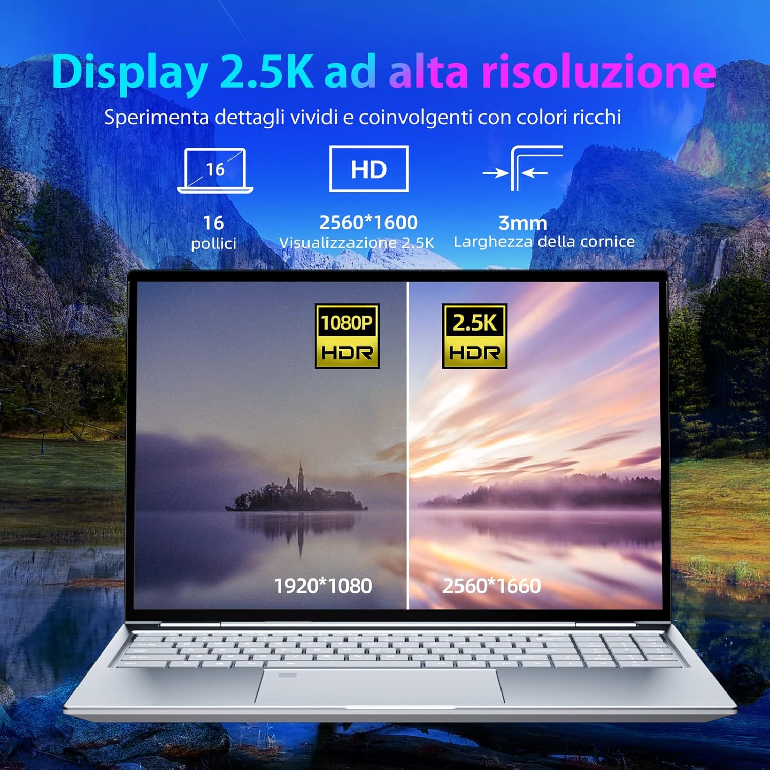 Morostron PC Portatile 16 Windows 11 Notebook,16GB RAM 512GB SSD,Intel Core i5 IPS 2.5K, Supporta lespansione SSD 1TB USB3.0, HDMI,Tastiera Retroilluminata, Riconoscimento dellImpronta Digitale Morostron PC Portatile 16 Windows 11 Notebook,16GB RAM 512GB SSD,Intel Core i5 IPS 2.5K, Supporta lespansione SSD 1TB USB3.0, HDMI,Tastiera Retroilluminata, Riconoscimento dellImpronta Digitale