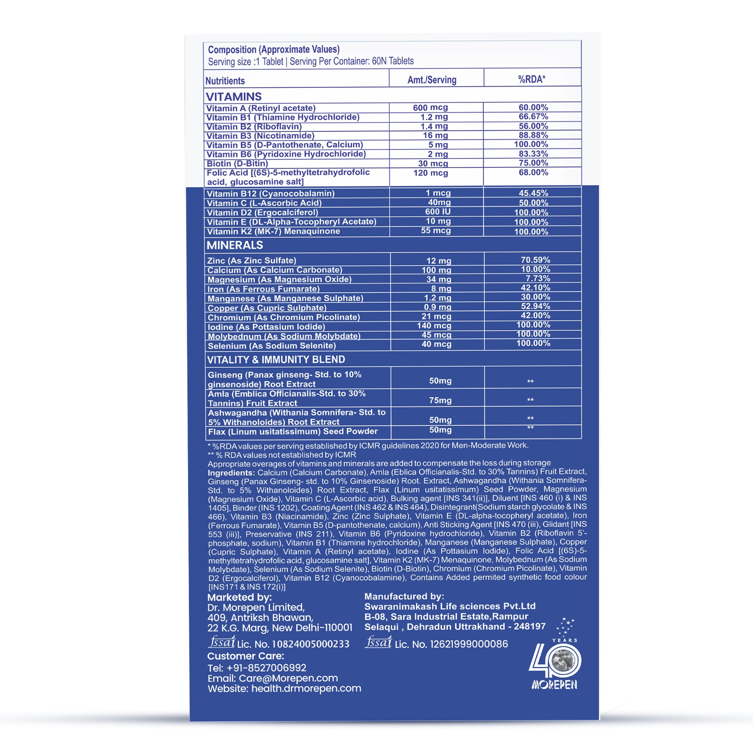 Dr. Morepen Multivitamin Men & Omega 3 Triple Strength - Softgel 4