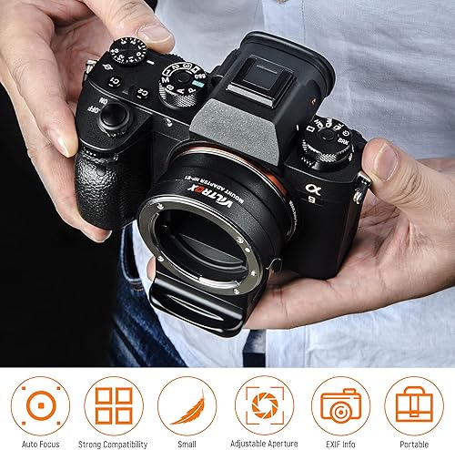 Miniatura 2 de VILTROX NF-E1 Adaptador de montaje de lente de enfoque automático, anillo convertidor con control de apertura, transmisión EXIF USB actualización