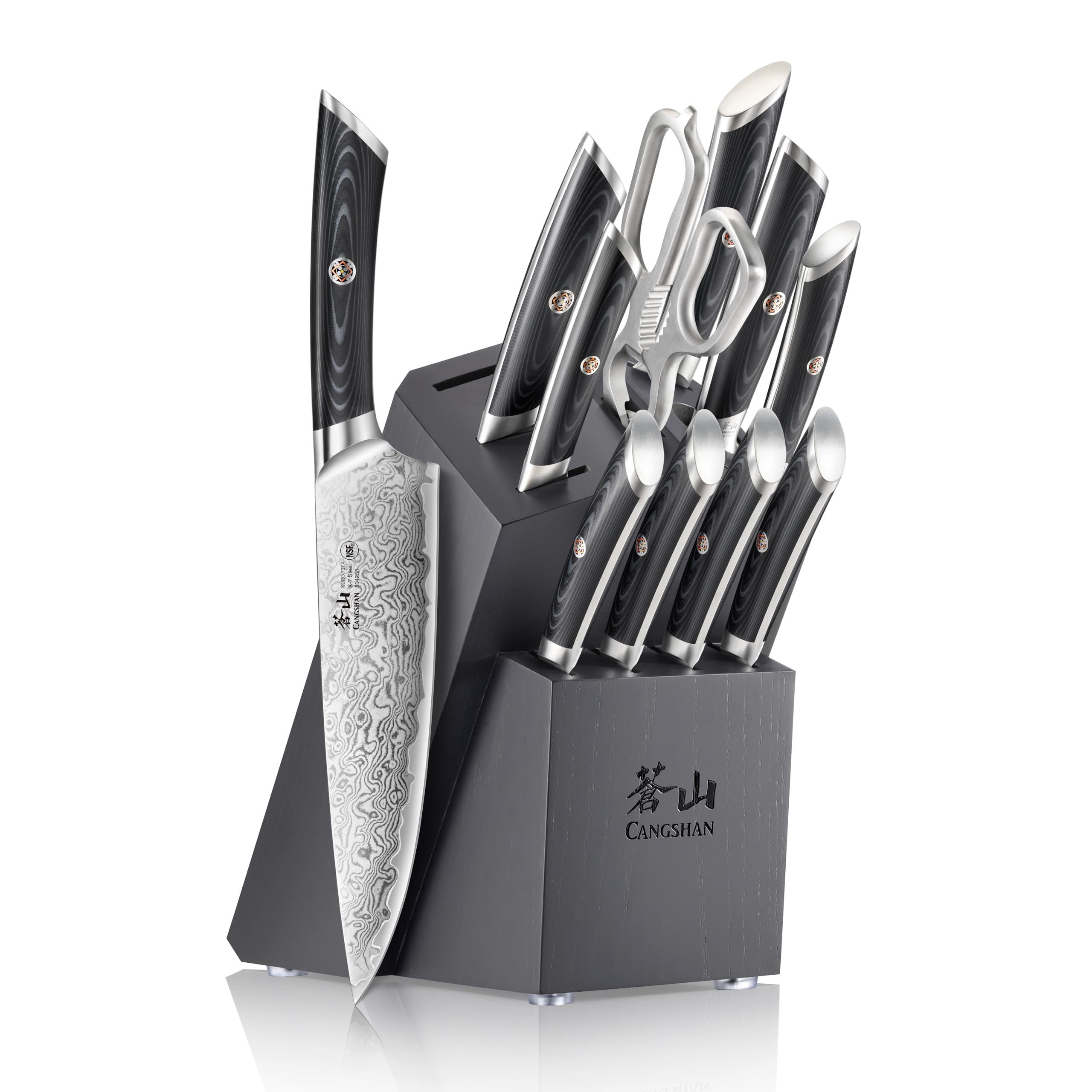 Amazon.com: Cangshan KURO Series 12-Piece Knife Block Set, High