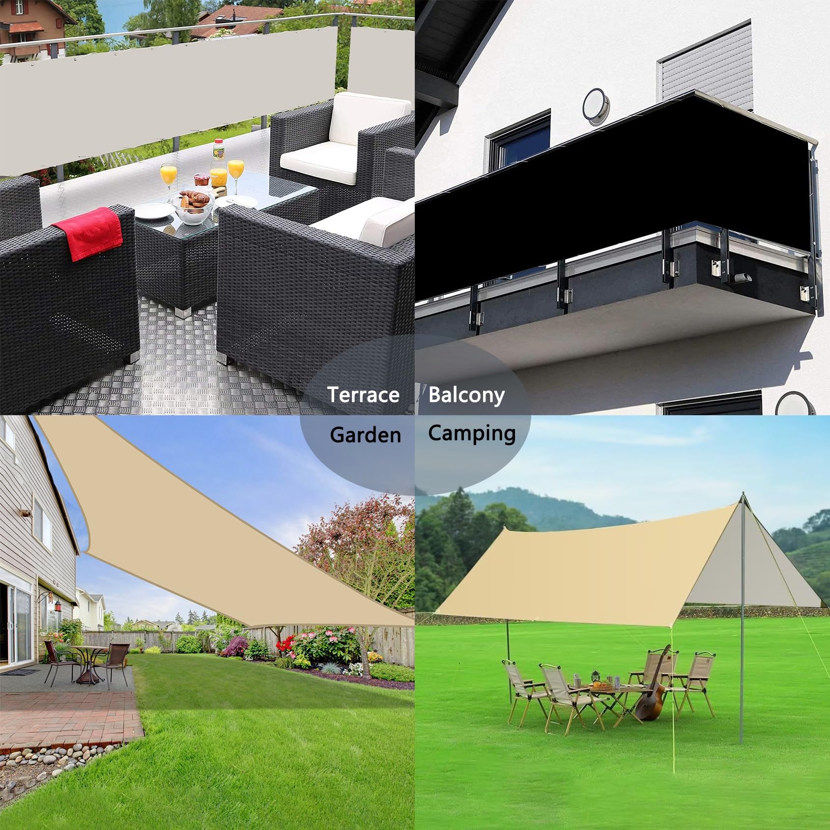 Tenda da Sole in Tessuto 1.2 x 1.6 m e Protezione Raggi UV Telo impermeabile esterno Multiuso con Occhielli per Esterno Terrazza Giardino Balcone Piscina, Verde Scuro