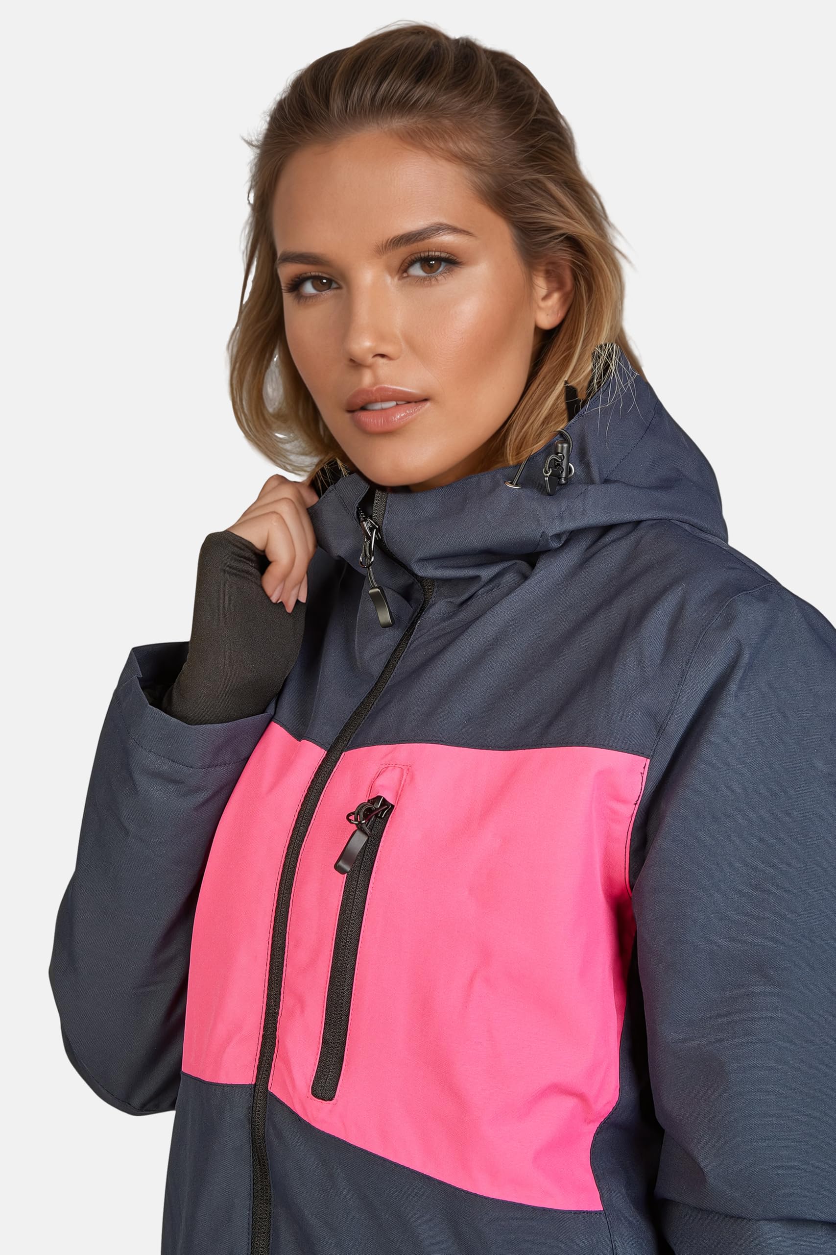 Weichers Skianzug Gr.M-XXL Damen Skijacke Skihose Schneeanzug Pants mit Kapuze Winddicht Wasserdicht Skifahren Schnee