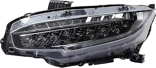 Evan Fischer Faro LED del lado del conductor para Honda Civic 2016-2021 con bombilla(s) para todos los tipos de cuerpo modelos construidos en