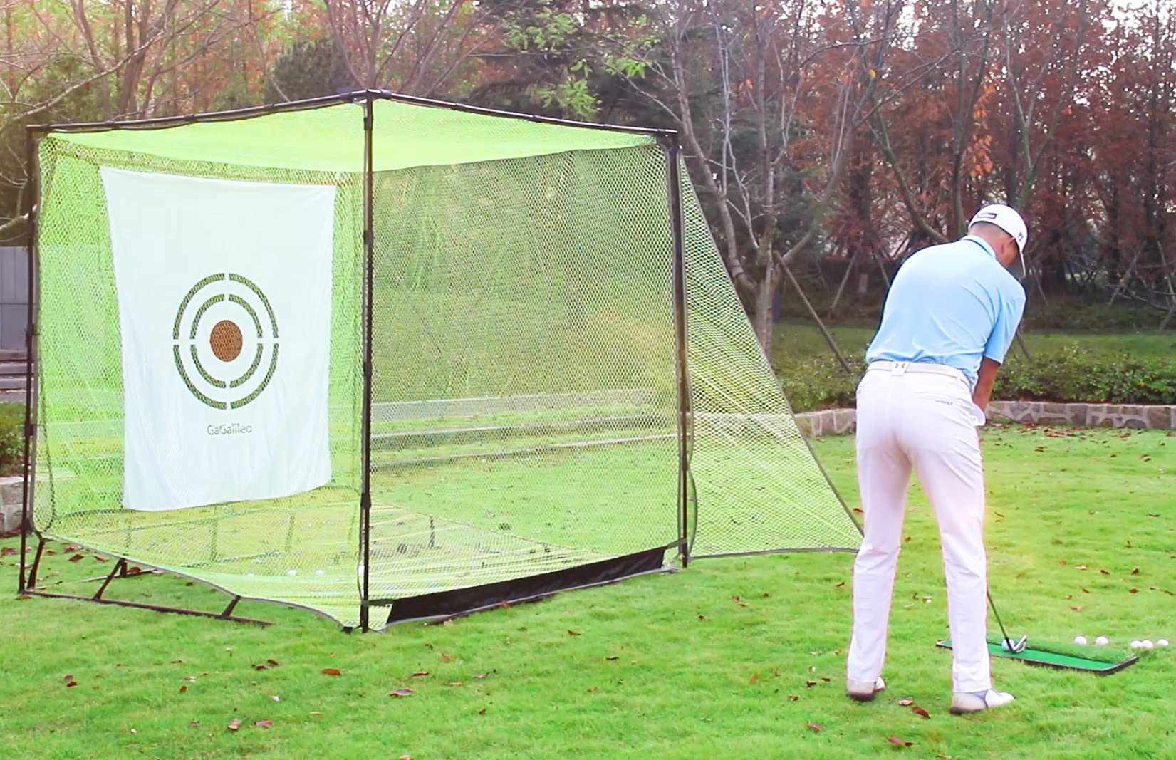2.1x2.1x2.1m　スイング　打ちっぱなし　自宅　屋上　屋外室内 Amazon | ゴルフネット 大型 自宅練習 ゴルフ練習ネット 2.1x2.1x2.1m