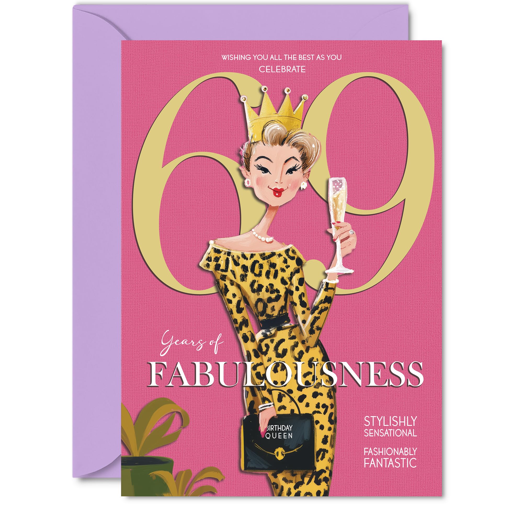 69th Birthday Cards for Women - Years Of Fabulousness - Happy Birthday Card for 69 Year Old Woman Wife Grandma Neighbour Auntie, A5 Bday Greeting Cards
