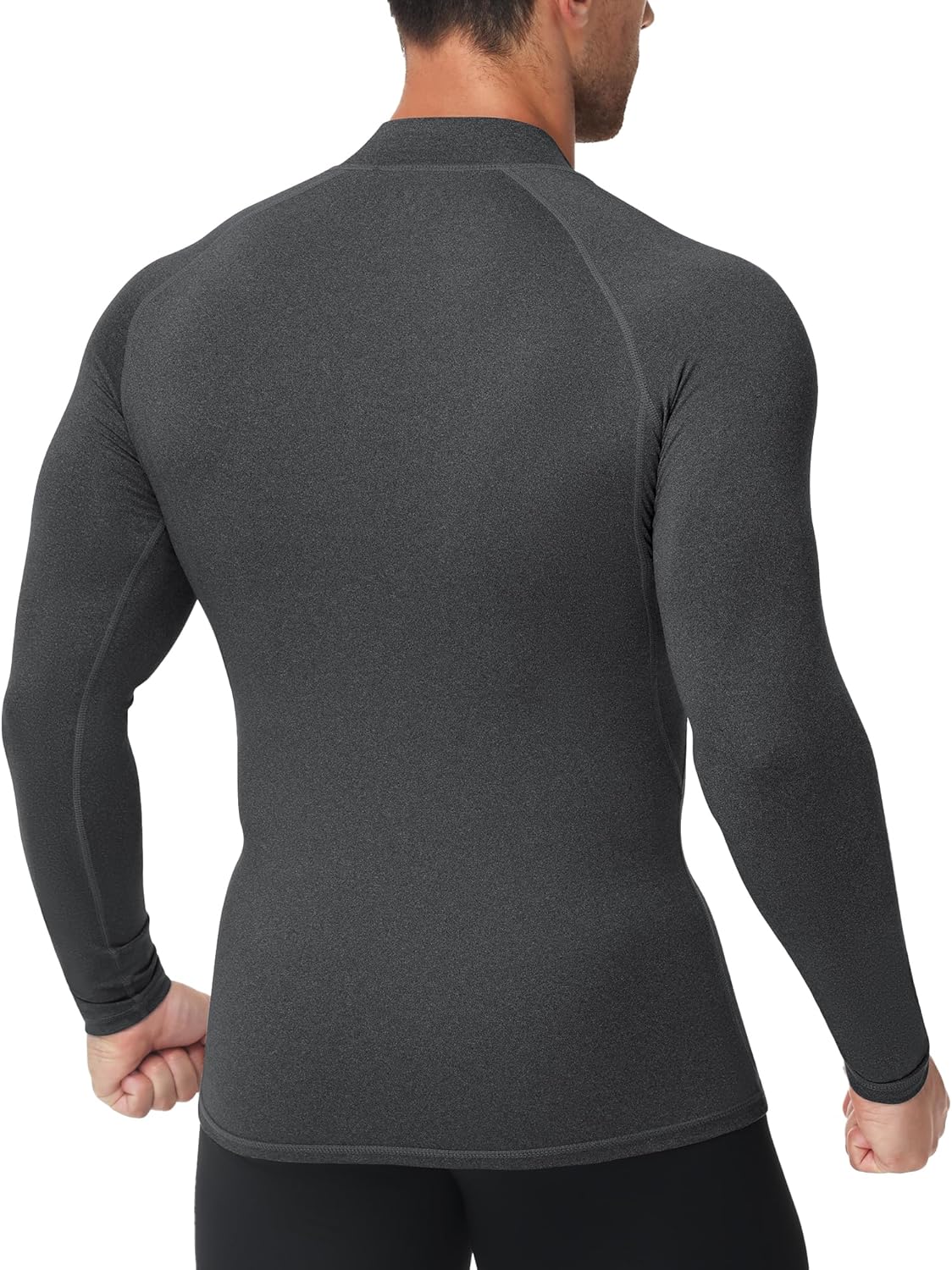 Runhit Men's Compression Shirts Long Sleeve Mock Turtleneck Undershirts Quick Dry Athletic Workout Running Base Layer - Image 2