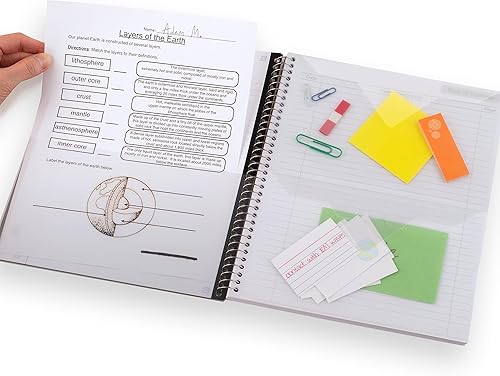 Miniatura 4 de Five Star Cuadernos interactivos en espiral para tomar notas, paquete de 3, 1 materia, papel rayado universitario, 11 x 8-12 pulgadas, 100 hojas,