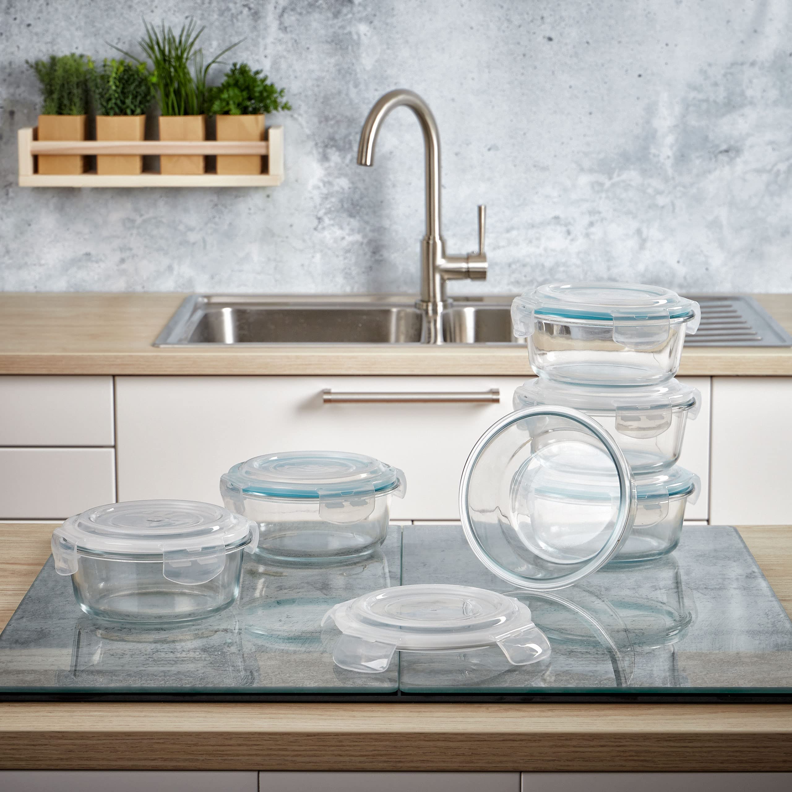 Contenitori Vetro Per Alimenti - Set 6 Da 320ml, Ermetici, Per Microonde, Freezer E Lavastoviglie - Foto 11