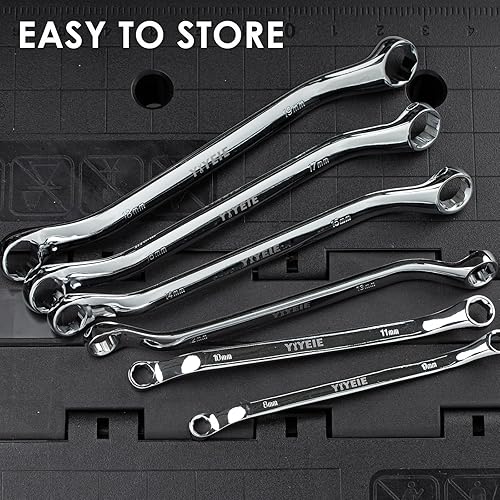 Miniatura 8 de Juego de llaves extractoras de pernos, métricas de 0.315-0.748 in, juego de llaves de extremo de caja de 6 puntos con desplazamiento de 45, acero