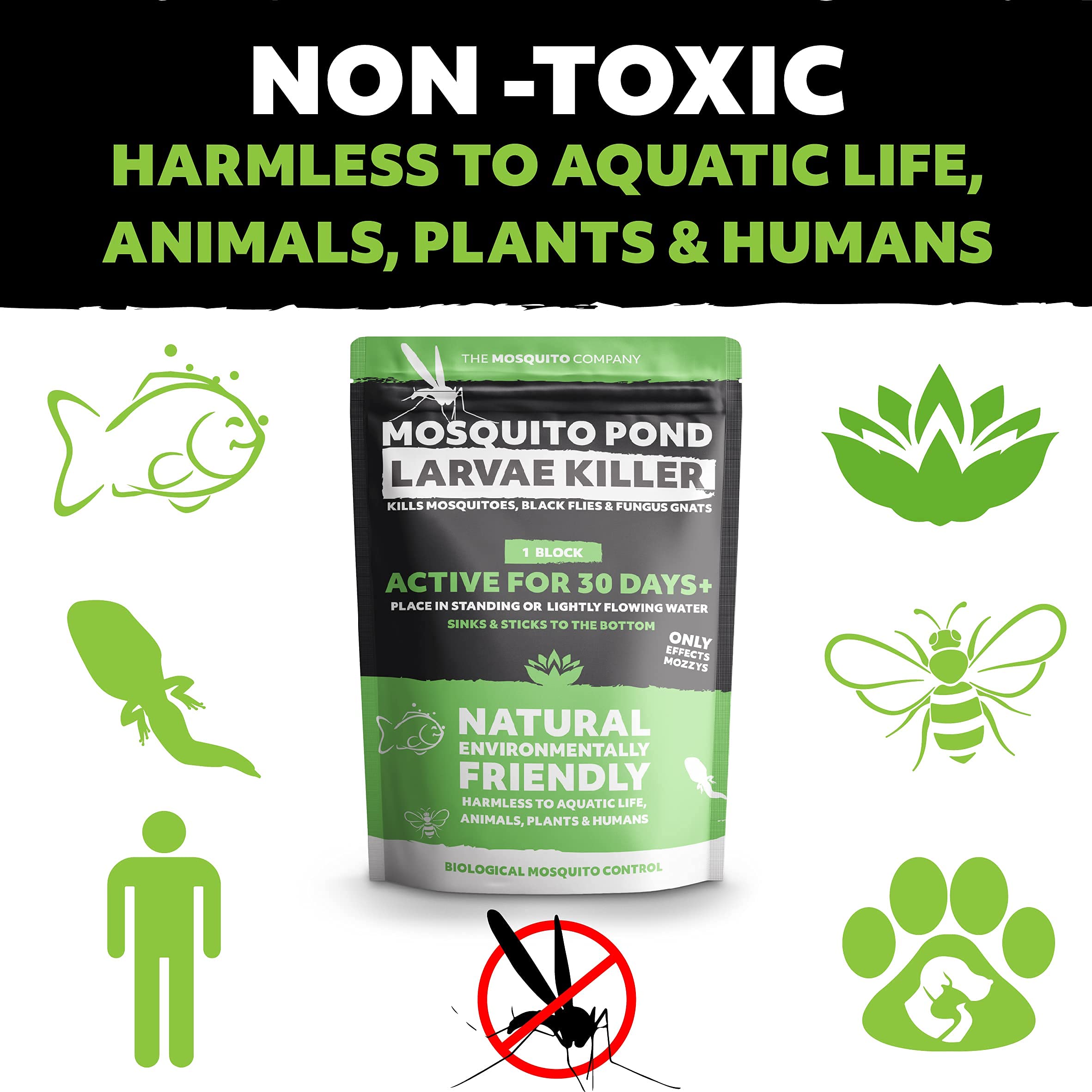 The Mosquito Company, Mosquito Pond Larvae Killer, Natural
