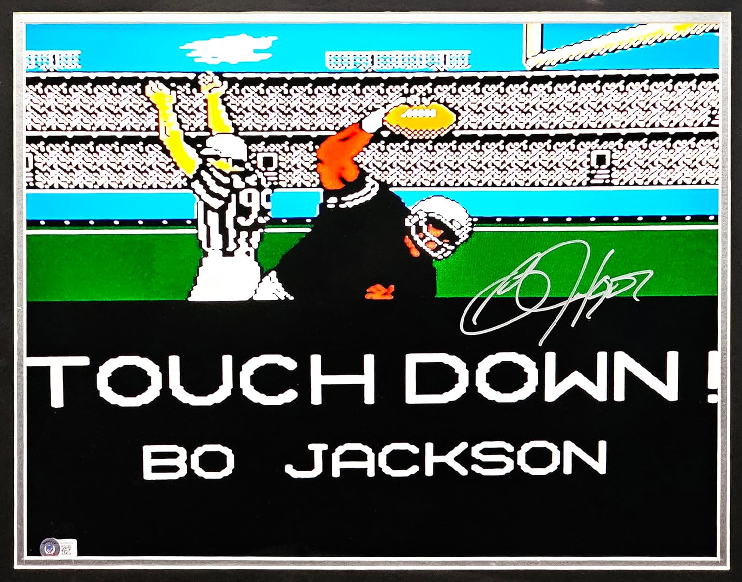 Bo Jackson Autographed Framed 16x20 Nintendo Tecmo Bowl Photo With NES Controller Raiders Beckett BAS Witness