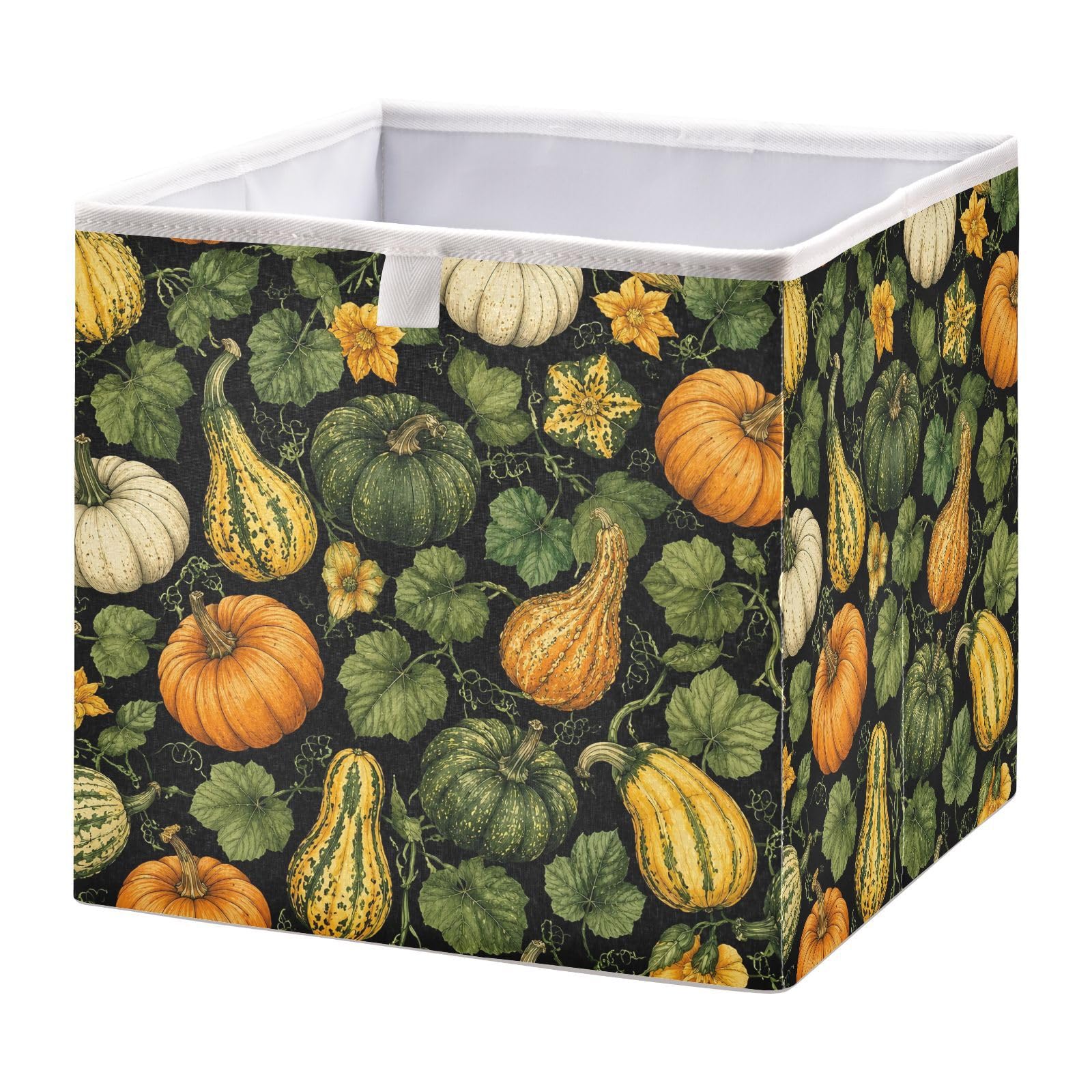 Ewusp Halloween Pumpkins Cube Storage Boxes 28x28 cm Foldable Closet Organiser Bin Holiday Basket Baby Basket for Nursery Bedroom Office