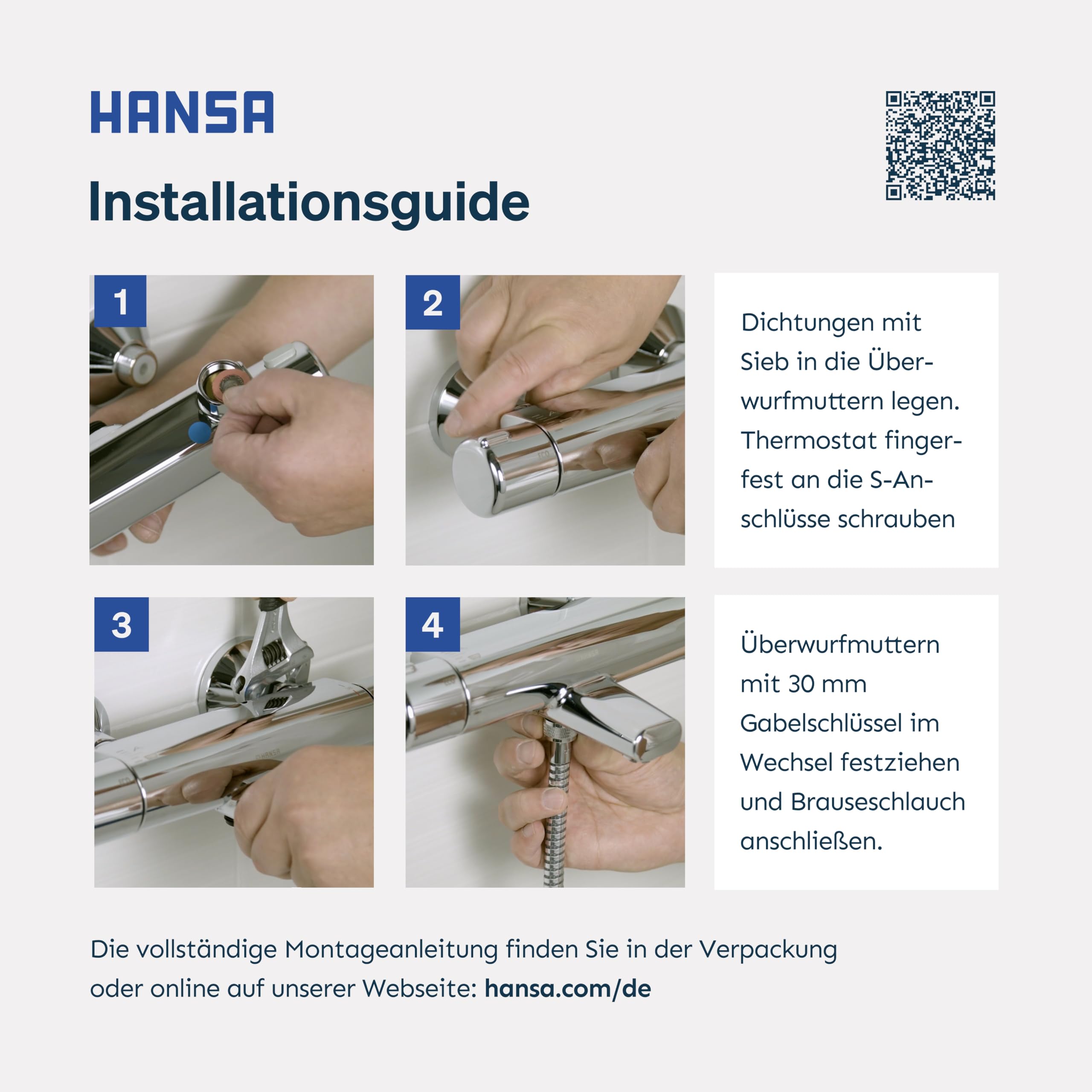 HANSA MICRA Thermostat Dusche I Duscharmatur mit Verbrühschutz 38°C und ThermoCool Funktion I Wassersparend mit EcoFlow 11,4 l/min | Mischbatterie für Badezimmer | Bad Armatur Duschthermostat |Chrom