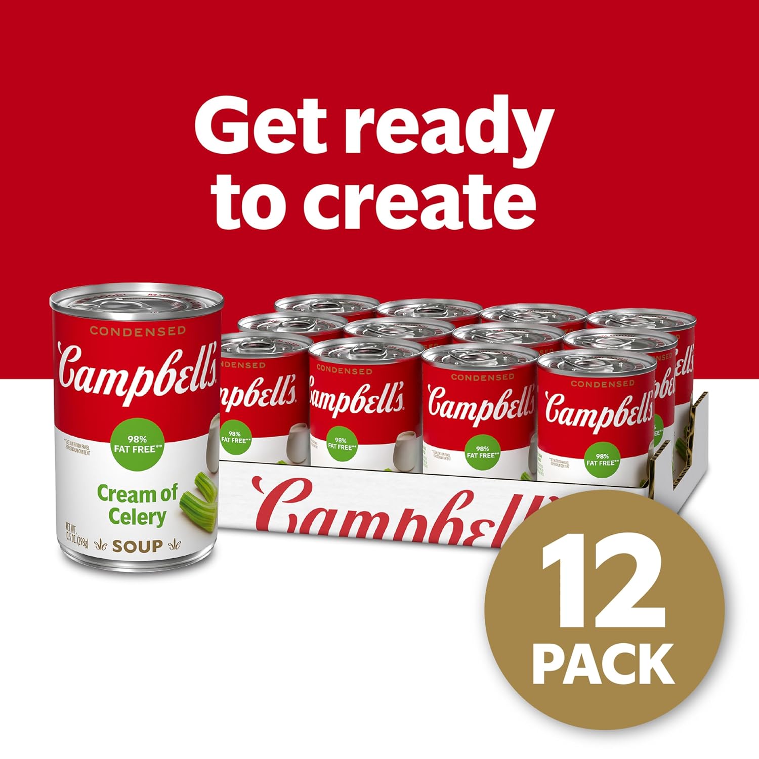 Campbell's Condensed 98% Fat Free Cream of Celery Soup, 10.5 oz Can (12 Pack)
