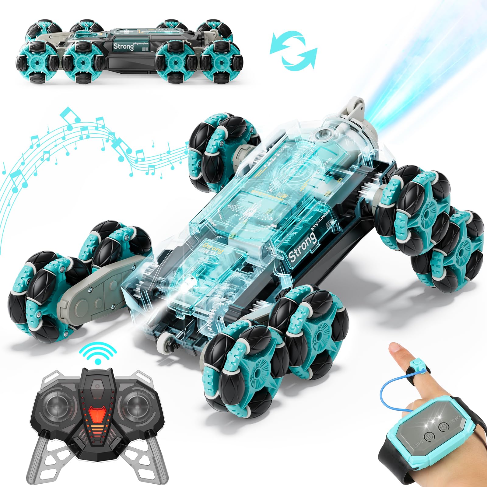 Carsky 8WD Remote Control Cars Toys for Ages 8-13 Rc Stunt Drift Cars Kids 360°Rotating Double Sided Gesture Sensing Toys for Boys 8 9 10 11 12 13 Years Old Birthday Gifts