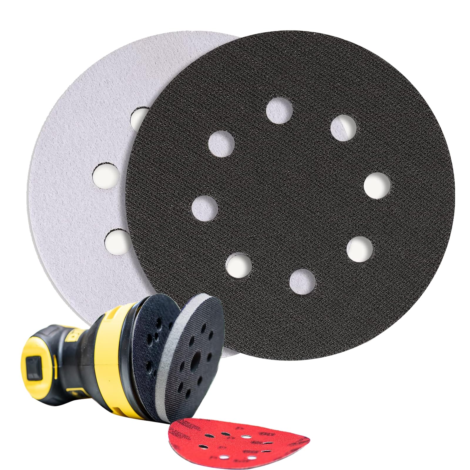 Platorello Da 225 Mm Con Velcro - Compatibile Scheppach, Per Levigatrici Soffitto DS 200/210/900/920/930 - Foto 12