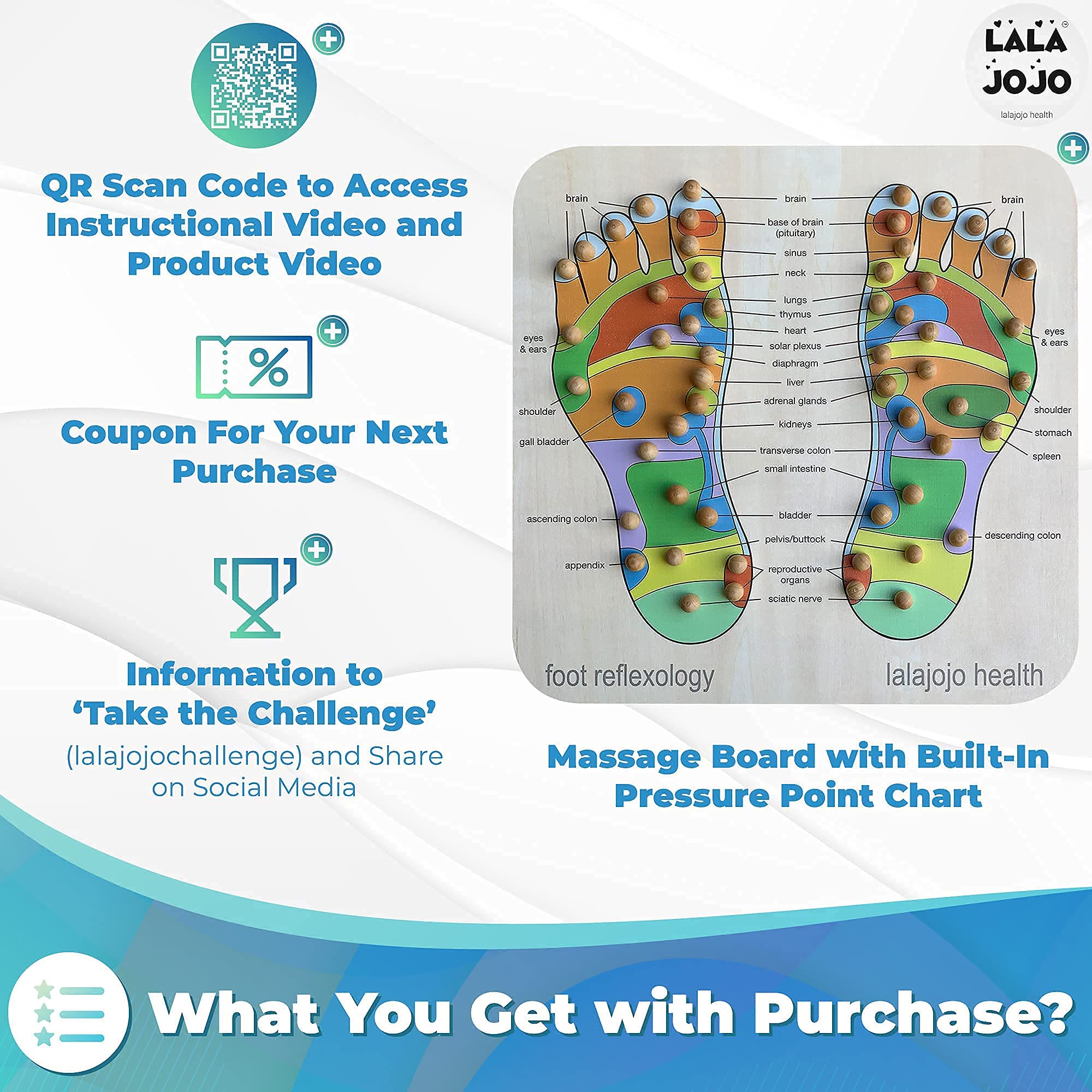 Buy Foot Massager and Reflexology Tool Hand Crafted Massage Board for