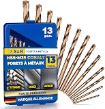 s & R Metal Drill Set 1.5 – 6.5 mm High-Speed Steel Cobalt DIN 338 Cobalt Alloy, 135 °C Cut to DIN 1412, Ground Metal Box Set 13 pcs Professional Grade - 1