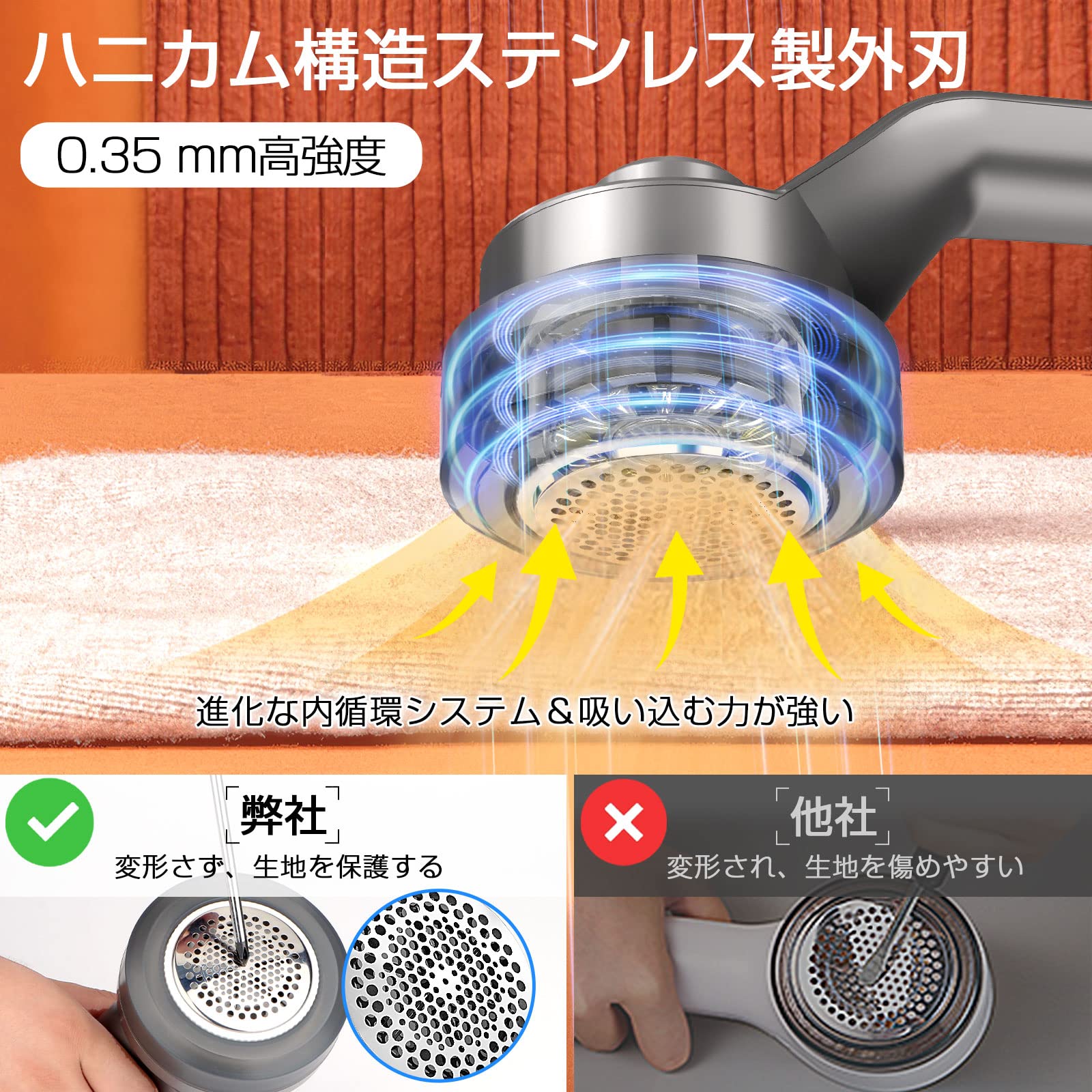 Amazon.co.jp: けだまとり 電動 毛玉取り MOOLOTY 強力6枚刃 毛