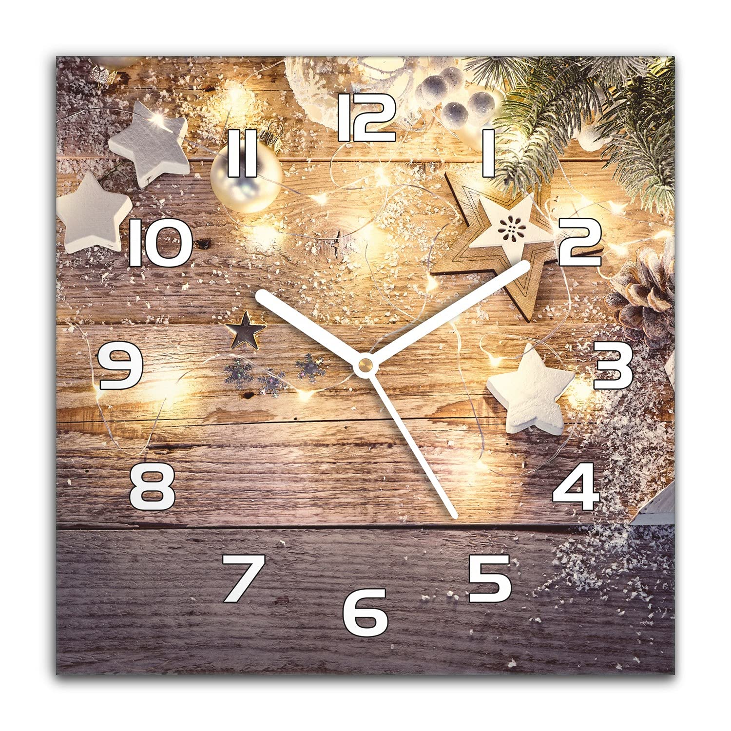 Horloge de Noël en Verre Silencieuse pour Créer une Ambiance Chaleureuse dans Votre Salon Moderne