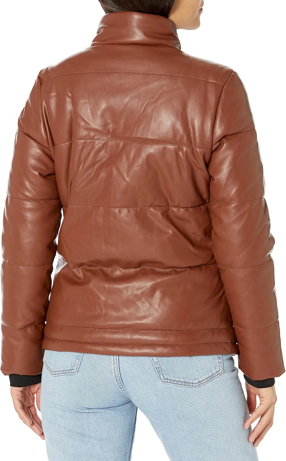 YMI Women's Ymi Women's Junior Pleather High Collar Puffer Jacket