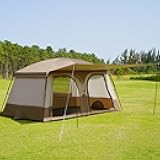 Vidalido Tents，6-8 Person Camping Tent with Extended Vestibule，2 Room Weather Resistant Family Tents，Easy Install Waterproof Outdoor Tent for Backpacking and Camping Hiking