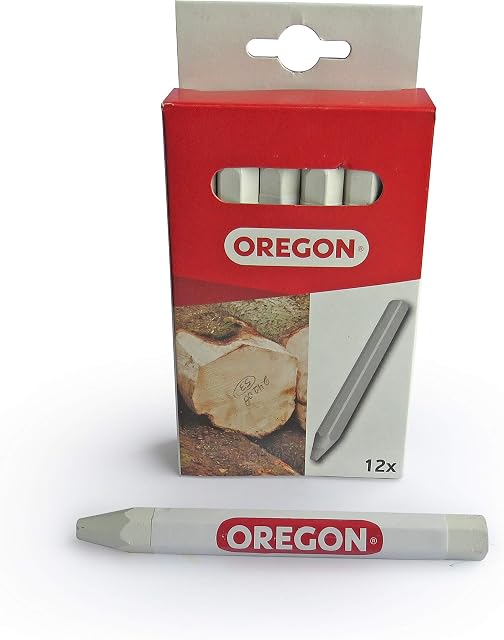 Oregon Multi Surface Marking Crayon  White, Professional 6 Sided Chalk Markers, Writes on Wood, Metal, Stone, Concrete, Tiles, Ceramic, Plastic, Glass & More (Pack of 12) (295364)