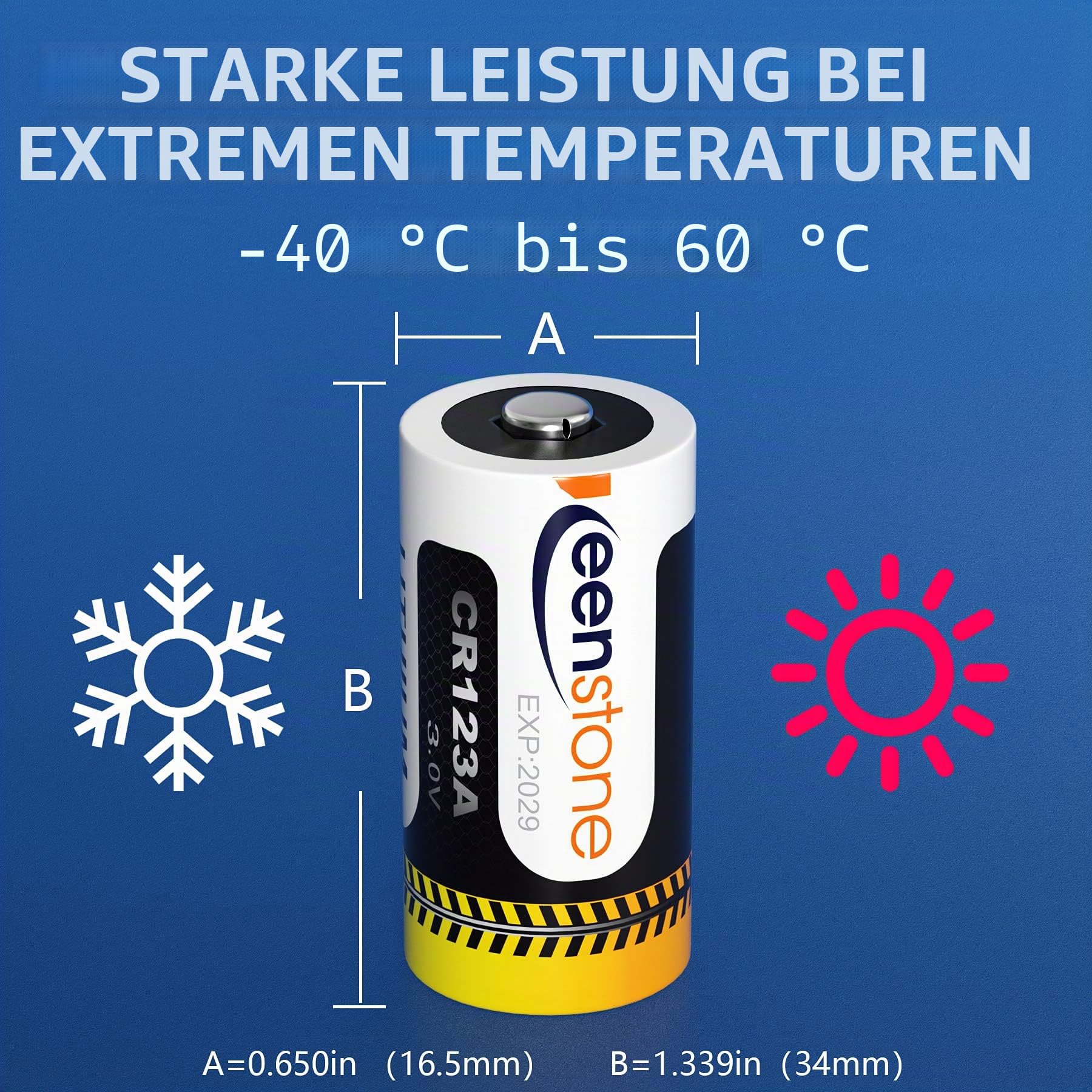 Keenstone CR123A 3V Lithium, 1600 mAh 18 Stück Batterie CR123A für Taschenlampe, Digitalkamera, Camcorder, Spielzeug, Taschenlampe 【Nicht für Arlo】