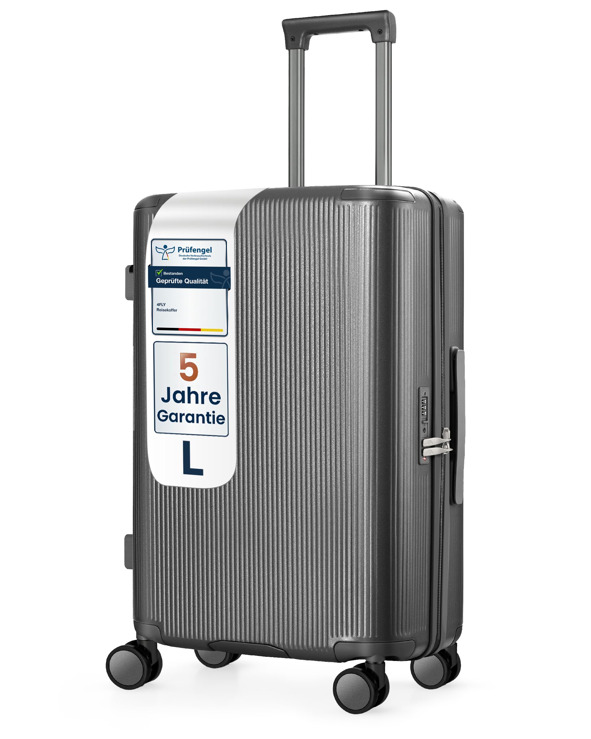 Valigetta rigida leggera da viaggio – Trolley con serratura TSA, 4 ruote doppie spinner, manico telescopico in alluminio e doppia cerniera di sicurezza, valigetta leggera e bagaglio da lavoro