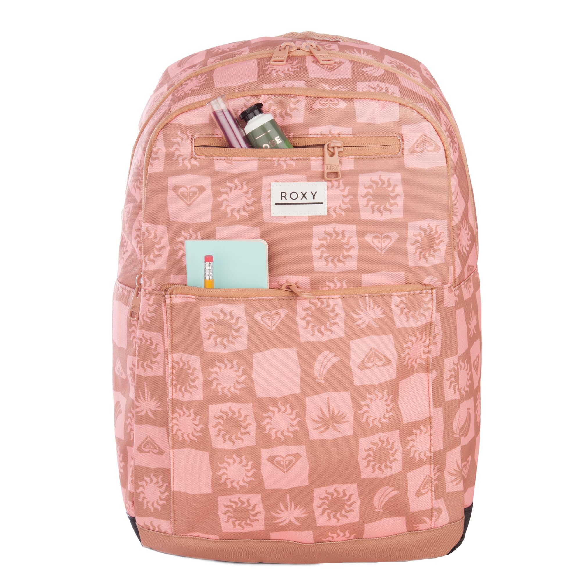 Roxy Mochila Here You Are para mujer, viajes, vacaciones, transporte diario, 23 l, funda para laptop, mochila con correas acolchadas, Hacha Sunsquare Camel, One Size, Mochila Here You Are | Viajes |