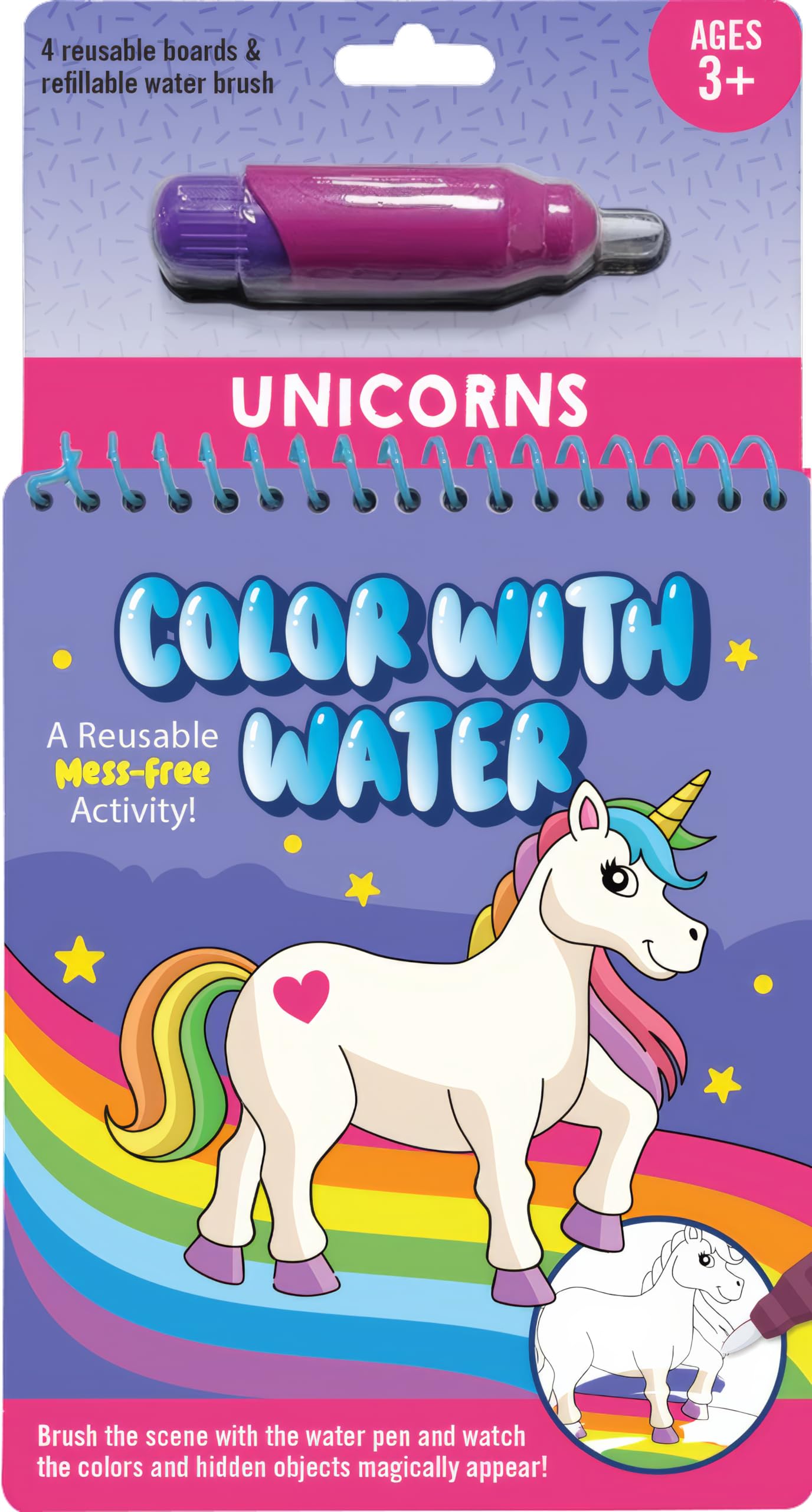 Color With Water - Unicorns (includes mess free water pen)