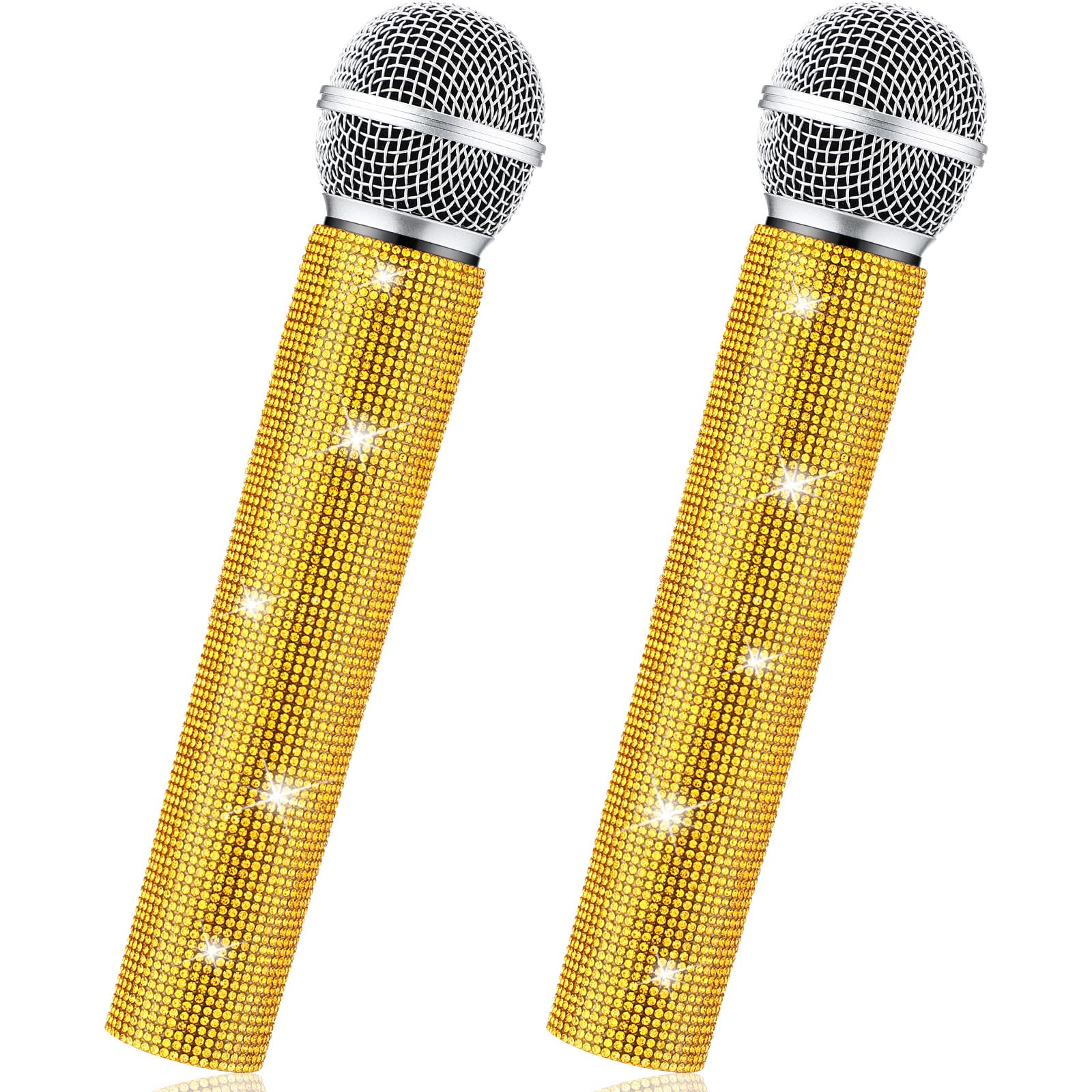 Amazon.co.jp: Threan 2個 フェイクマイク小道具 キラキラ キラキラ