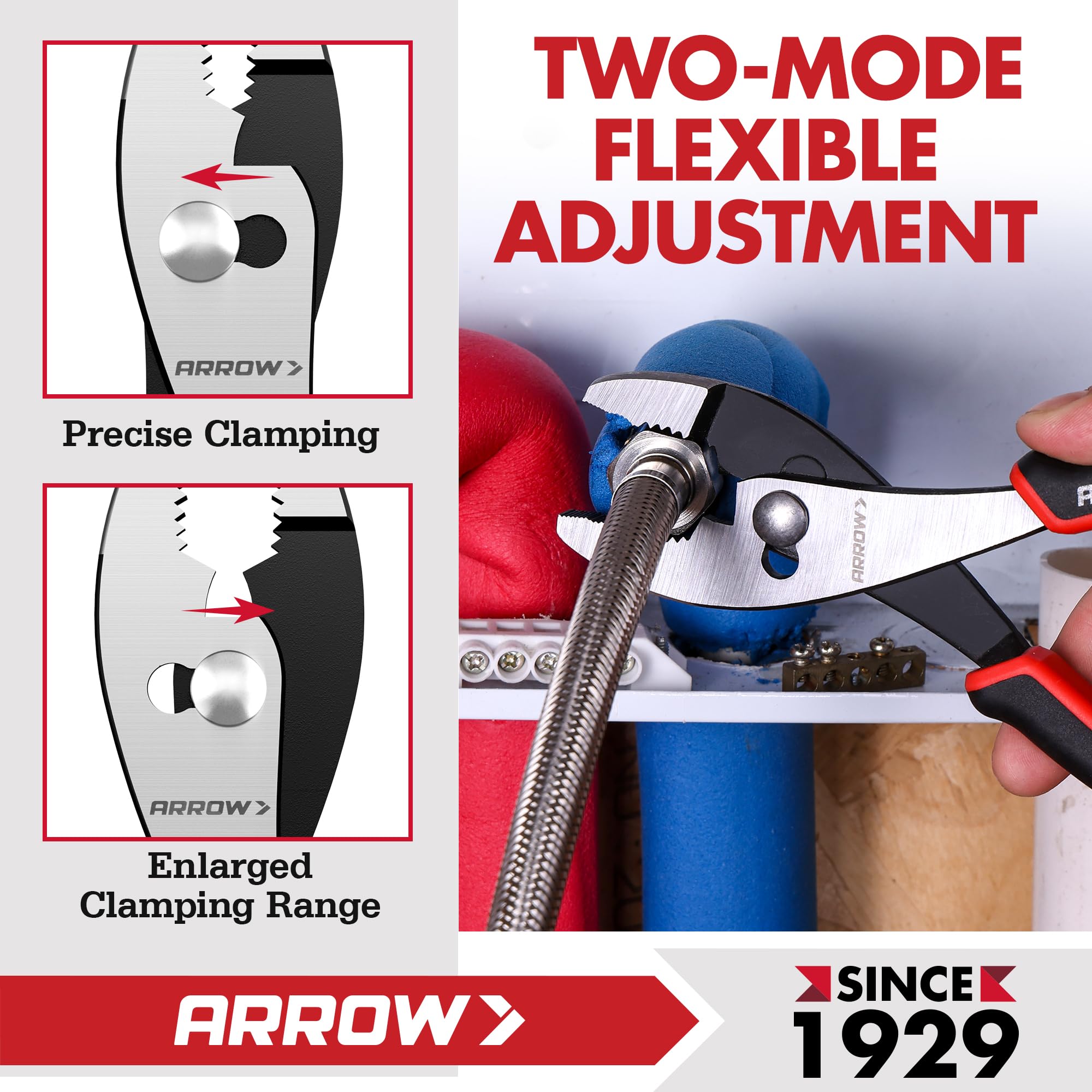 Arrow Slip Joint Pliers - 8 Inch High Carbon Steel -6 Arrow Slip Joint Pliers - 8 Inch High Carbon Steel -6