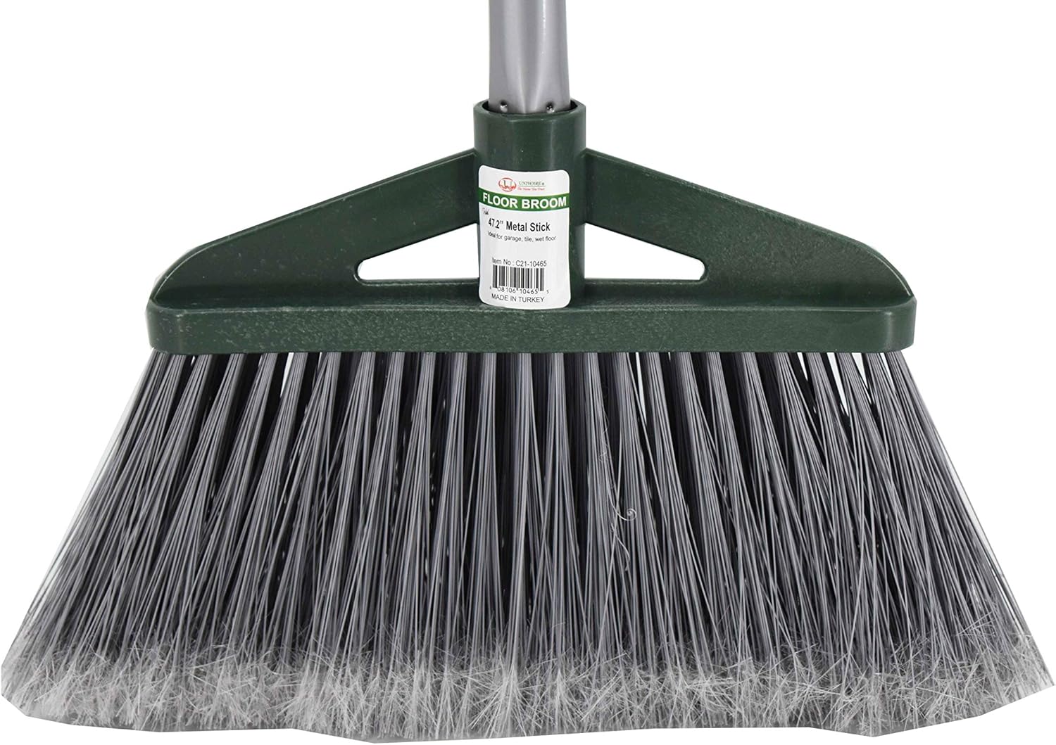 Uniware Angled Floor Broom and 48 Inch Metal Broomstick