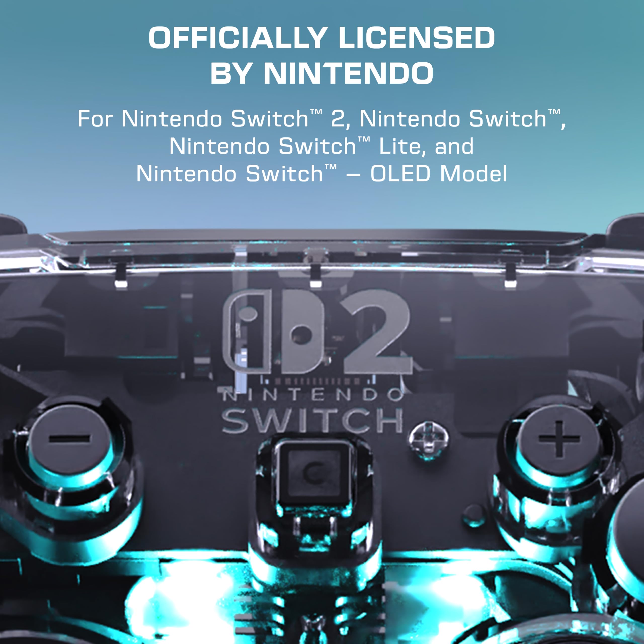 Turtle Beach Afterglow Chiaro Controller da gaming RGB wireless con licenza ufficiale per Nintendo Switch 2