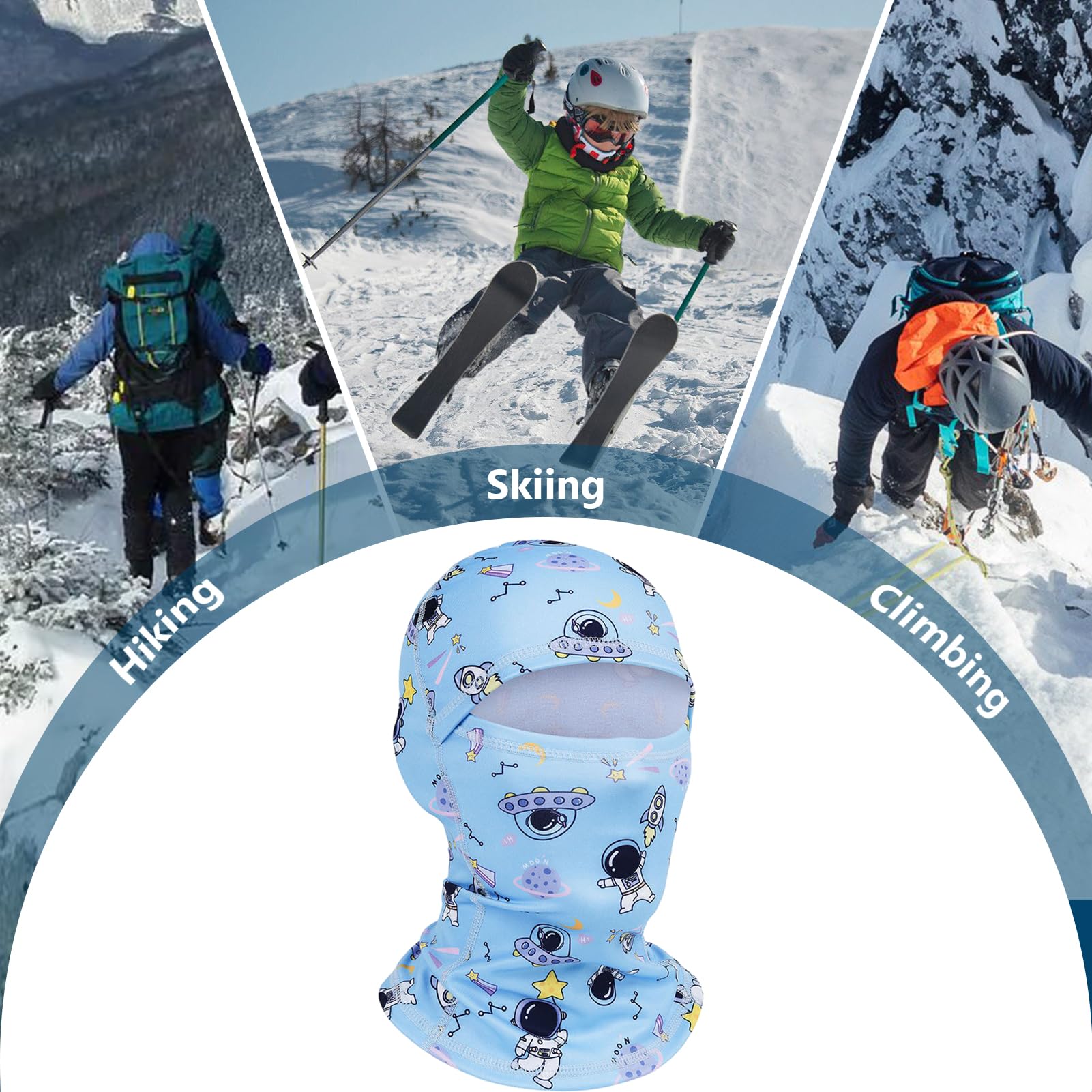 Hpbaggy Maschera Invernale per Bambini,Antivento Mask da Sci Cappello per Ragazzi Ragazze,Passamontagna da Sci per Bambini,Berretto da Ciclismo Balaclava per Varie attività all'Aria Aperta