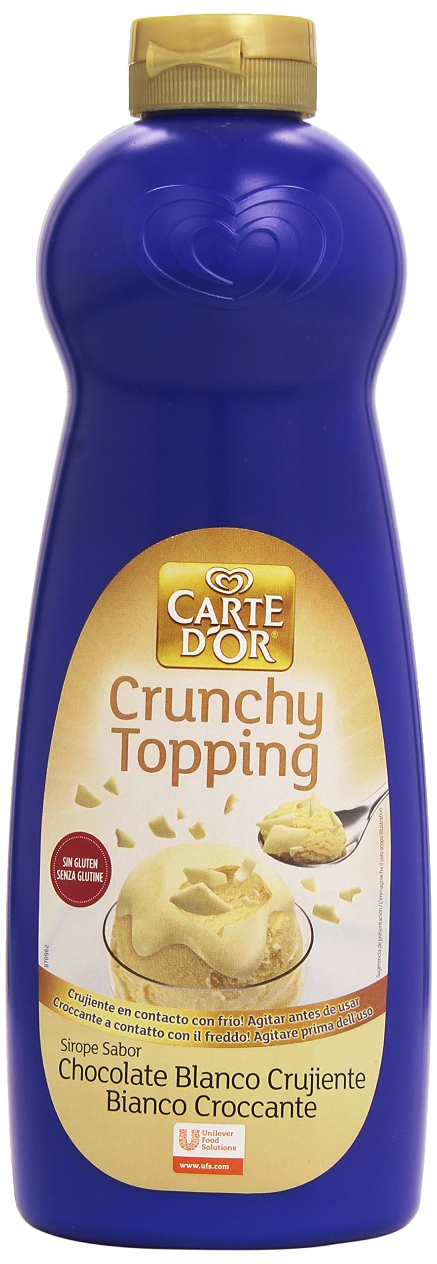 Carte D'Or - Crunchy Topping - Sirope sabor chocolate blanco crujiente - 900 ml