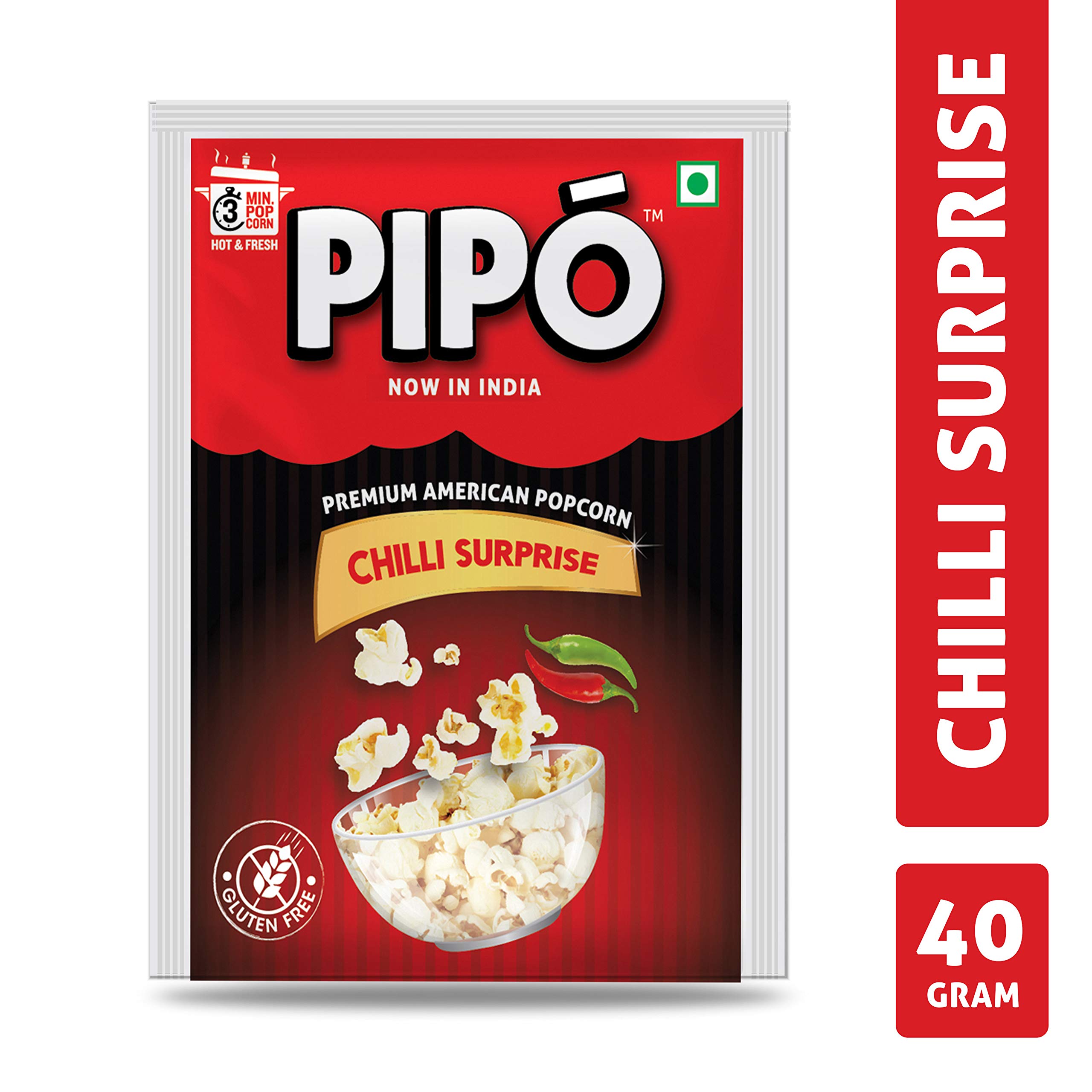 Pipo Instant Popcorn Chilli Surprise, 40g (Pack of 10) : Amazon.in