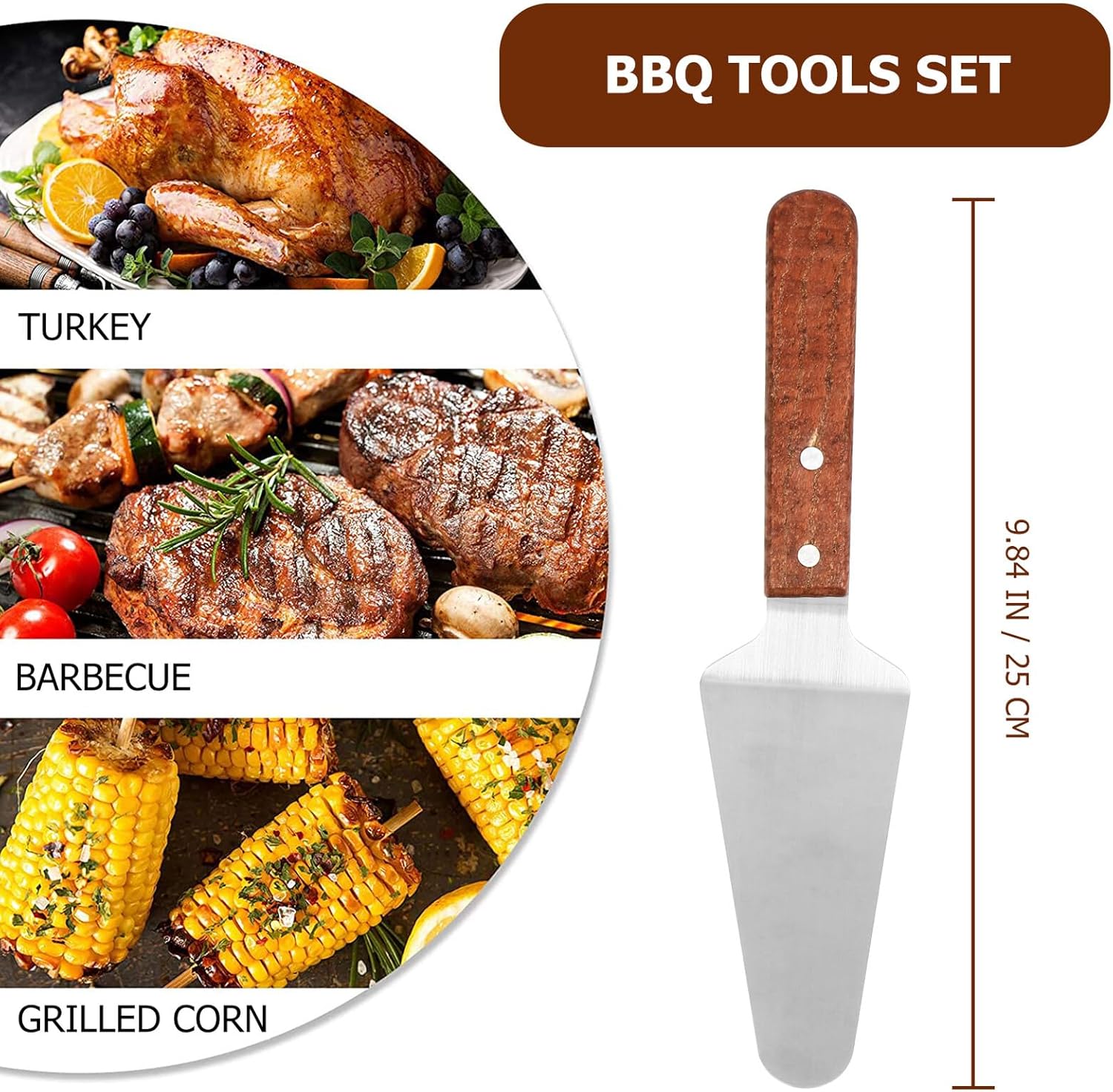 Stainless Steel BBQ Utensils Set Lightweight Outdoor Grilling Tools for Barbecue Cooking and Kitchen Use