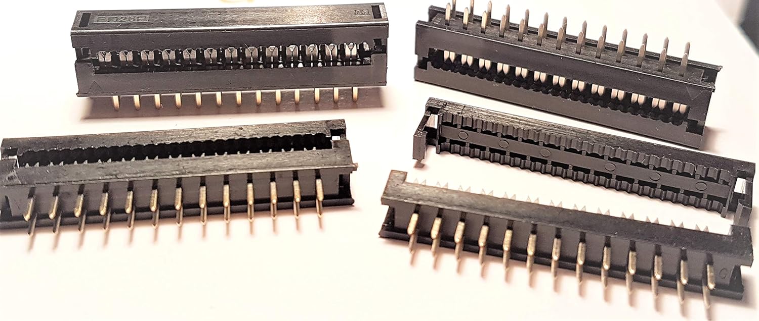 50-Pack IDC 2X13 26 Pins 2.54mm Pitch Male Transition Dual Row Plugs for Flat Ribbon Cable, 50-PK FD 26P