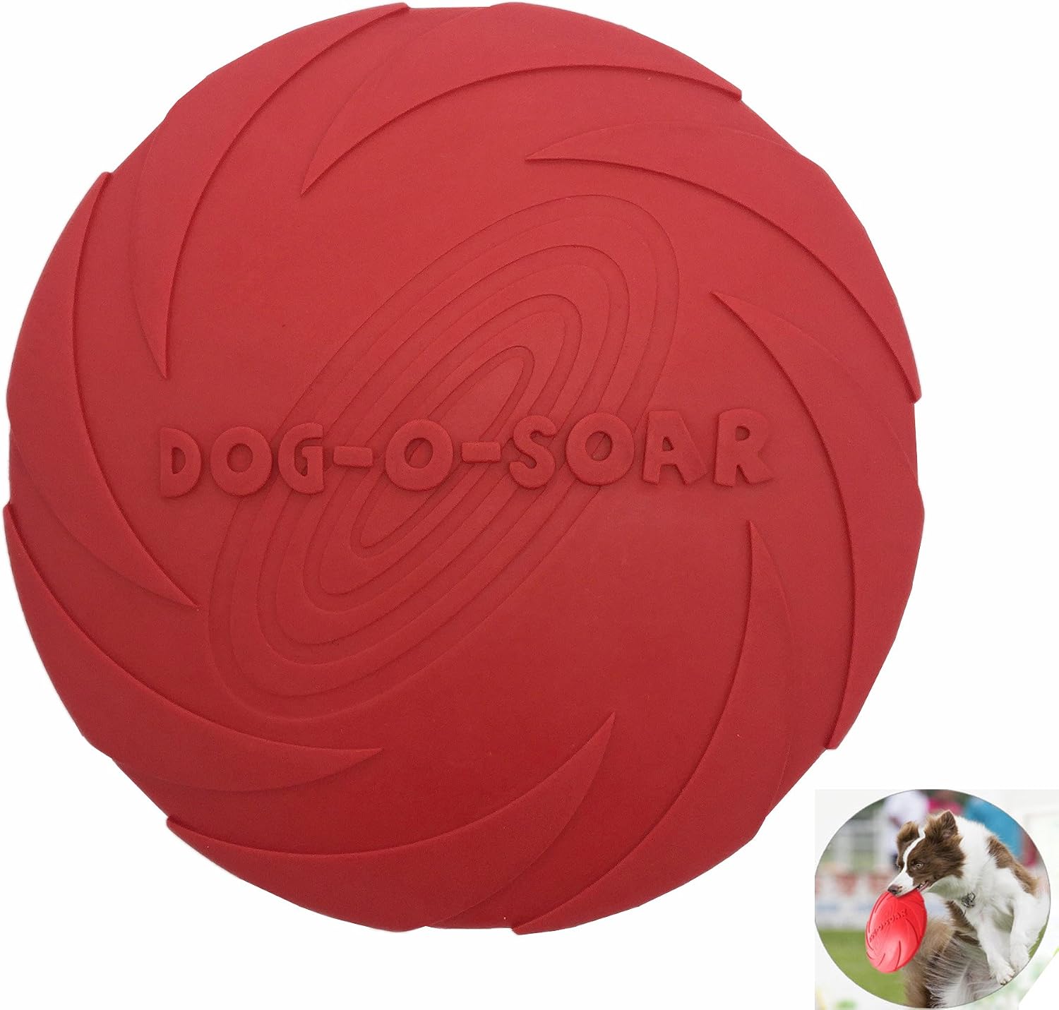 Billmill 6.5 Inch Soft Flying Dog Disc Toy Durable Rubber Dog Training Fetch Frisbee Chew Disk (Red)